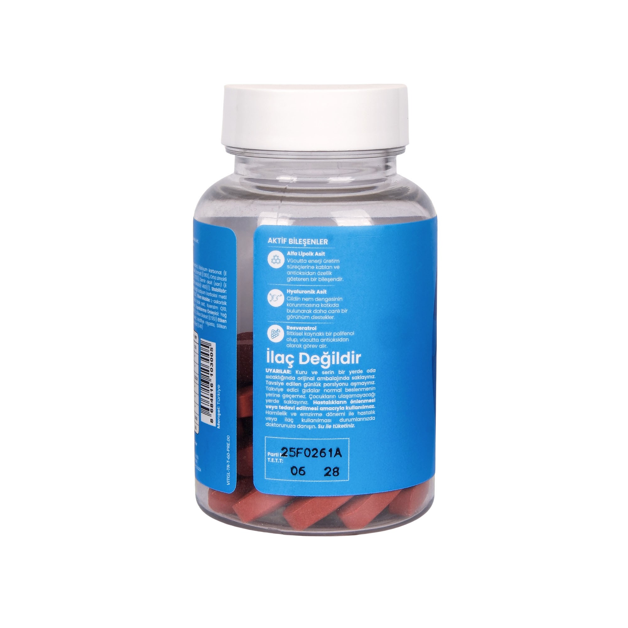 Glowing Skin Hyaluronic Acid, Glutatyon, Resveratrol, Coenzim Q10 Takviye Edici 60 Tablet
