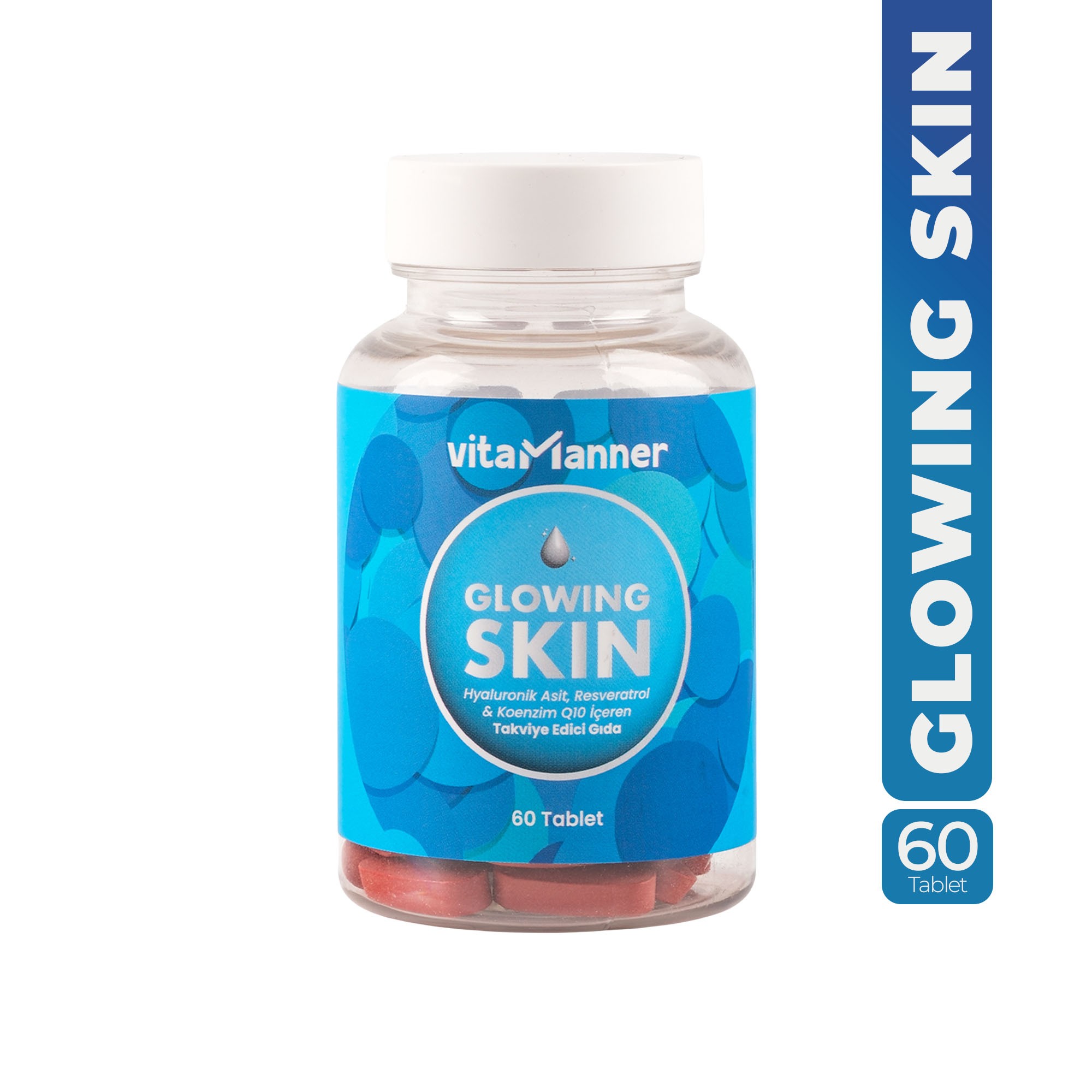 Glowing Skin Hyaluronic Acid, Glutatyon, Resveratrol, Coenzim Q10 Takviye Edici 60 Tablet