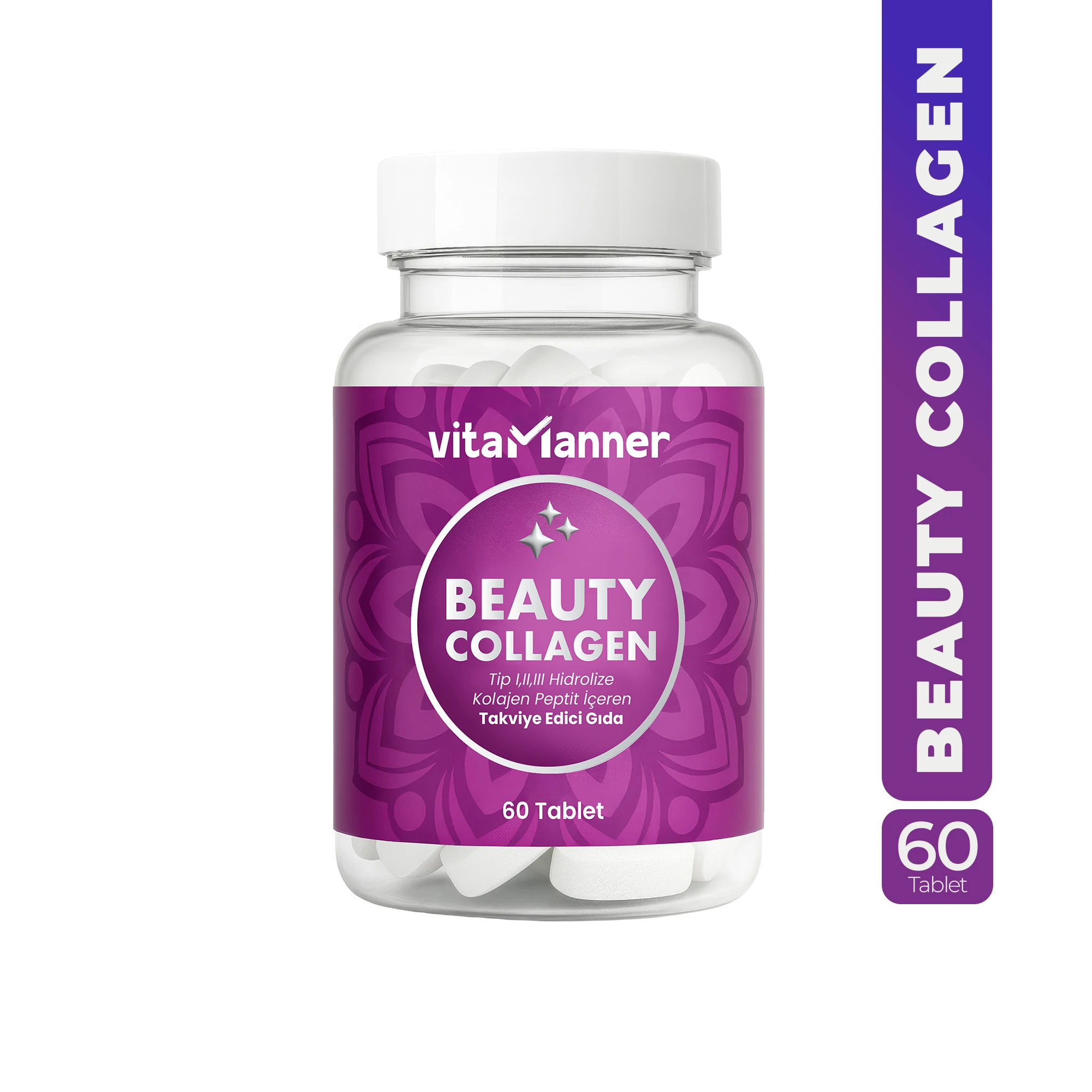 Beauty Collagen Tip 1, Tip 2, Tip 3, Vitamin C, Selenyum, Biotin İçeren Takviye Edici 60 Tablet
