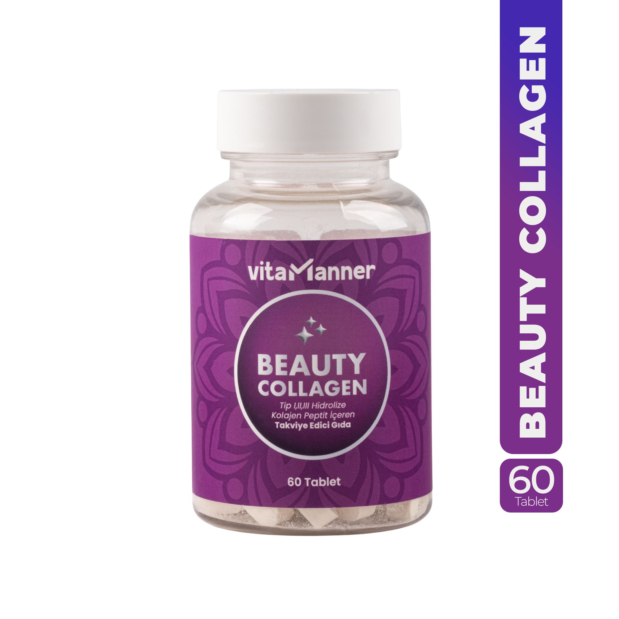 Beauty Collagen Tip 1, Tip 2, Tip 3, Vitamin C, Selenyum, Biotin İçeren Takviye Edici 60 Tablet