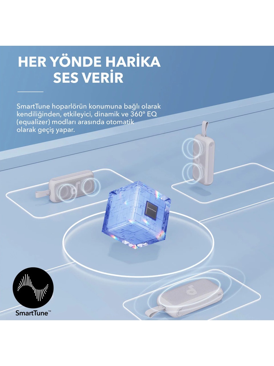 Anker Soundcore Motion 300 Taşınabilir Bluetooth Hoparlör - 30W Stereo Ses - Hi-Res & SmartTune - 13 Saate Varan Şarj - IPX7