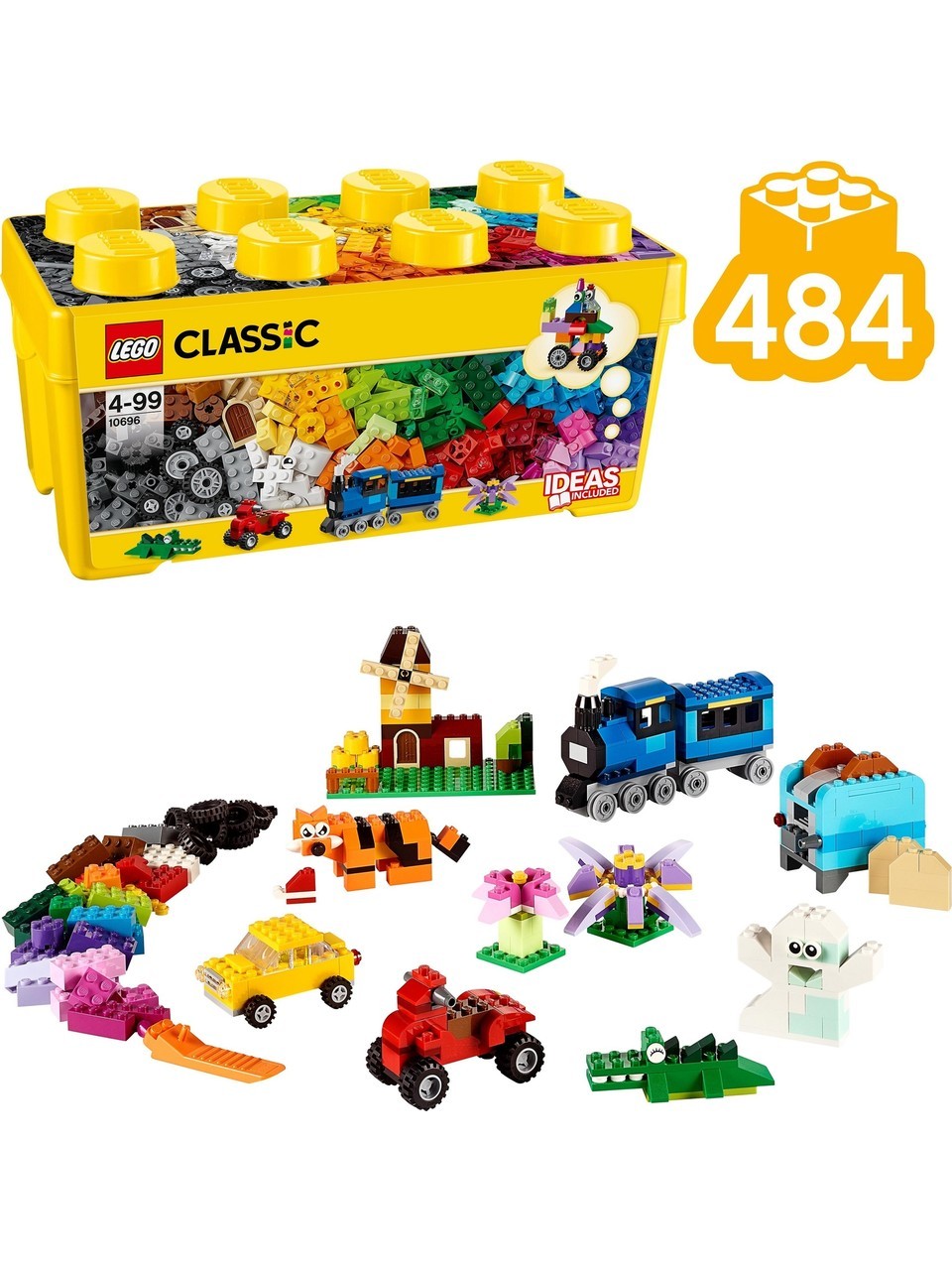 LEGO® Classic Orta Boy Yaratıcı Parçalar Yapım Kutusu 10696 - 4 Yaş ve Üzeri Çocuklar için Yaratıcı Oyuncak Yapım Seti (484 Parça)