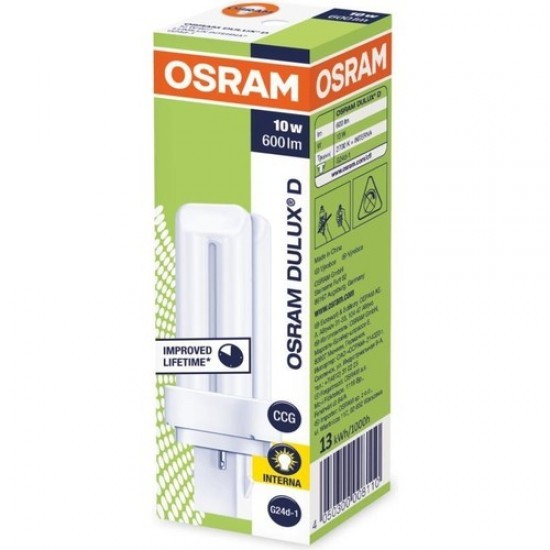 Osram Dulux D 10W/827 2P PLC Ampul 2700K Sarı Işık (11 cm) Kompak Floresan Lamba