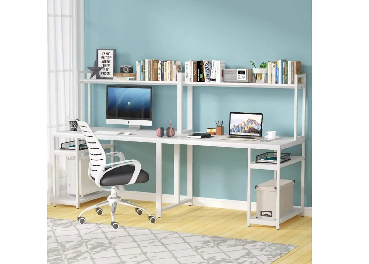 Zizuva Toronto 2 Kişilik Raflı Ergonomik Çalışma Masası | CM00889