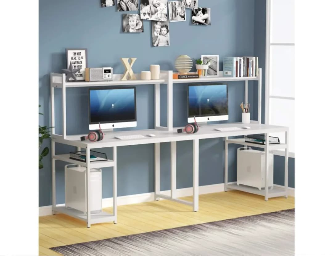 Zizuva Toronto 2 Kişilik Raflı Ergonomik Çalışma Masası | CM00889