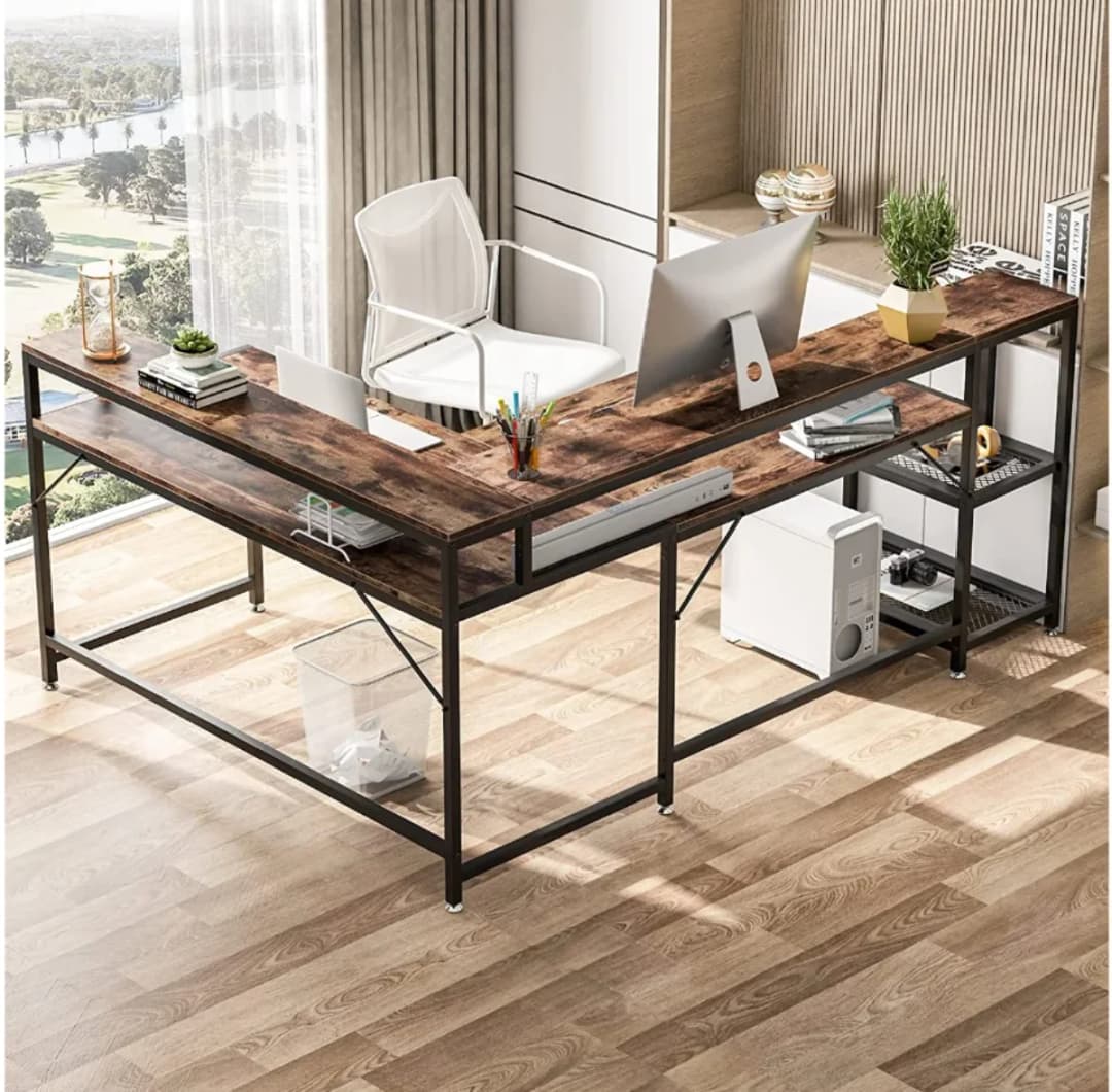 Zizuva Berlin L Model Tel Raflı Çalışma Masası | CM4308