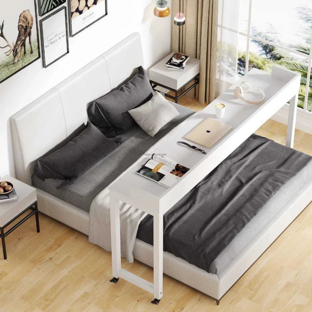 Zizuva Naples Beyaz Çok Amaçlı Tekerlekli Masa | TM6369