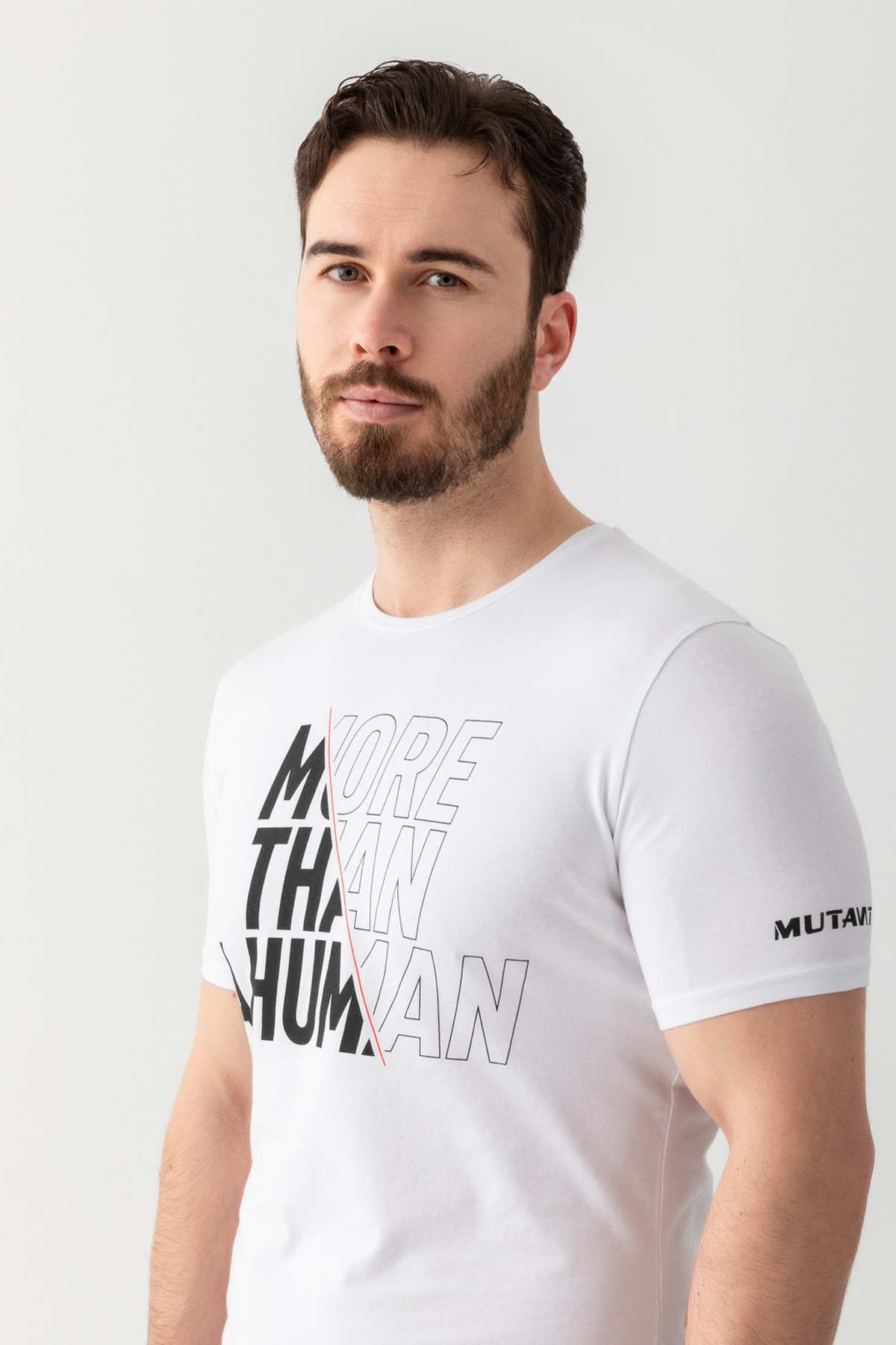 Mutant Motto Slim Fit Tişört Beyaz