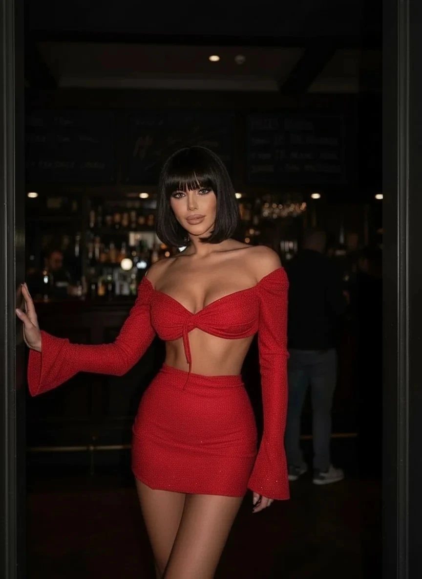 Simli İkili Takım - Kırmızı