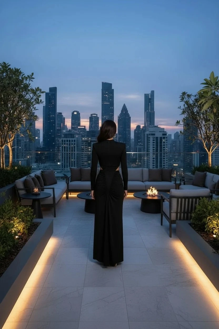 Mikro kumaş maxi boy elbise