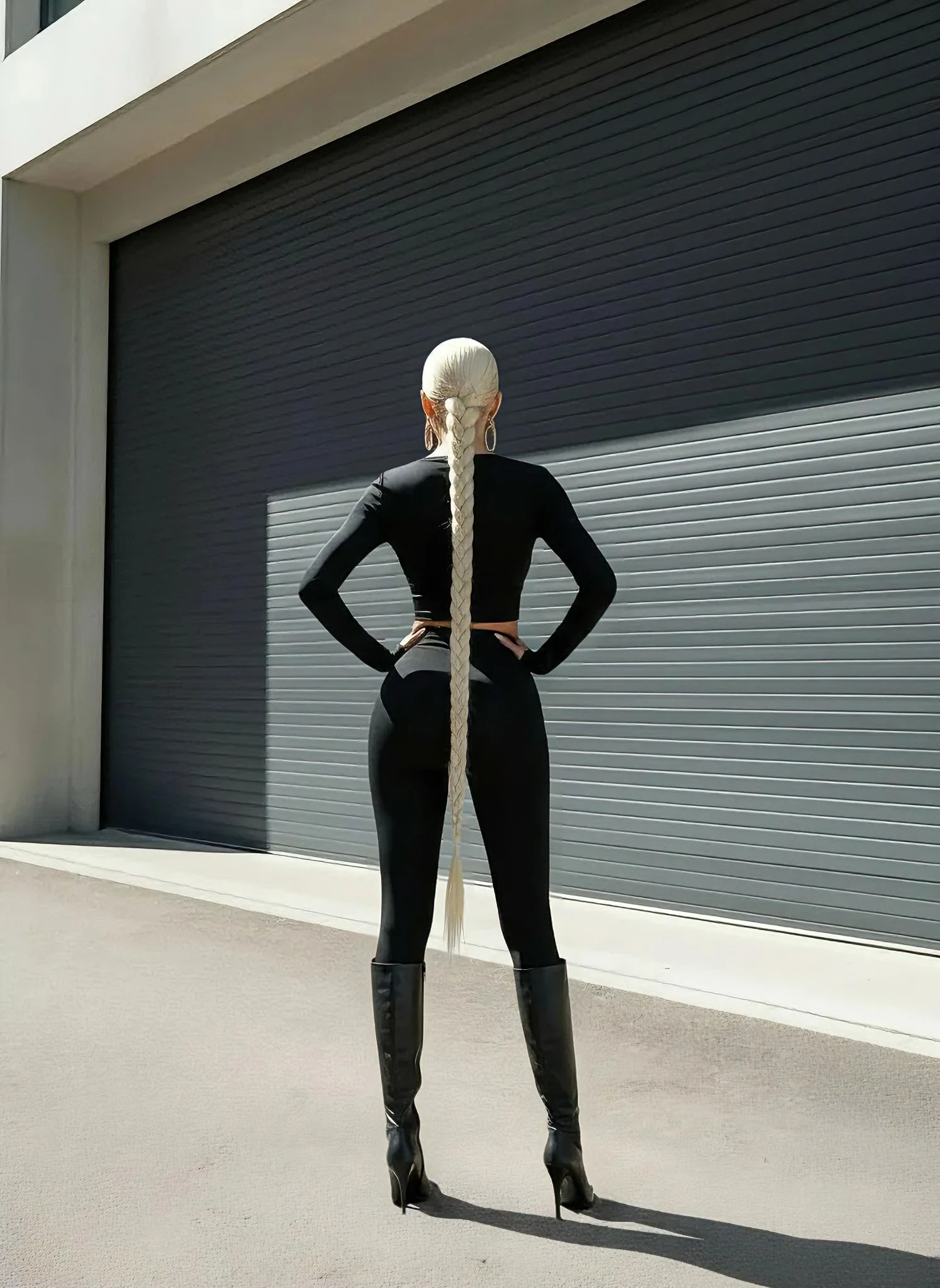 Kuşgözü detay toparlayıcı yüksek bel takım - Siyah