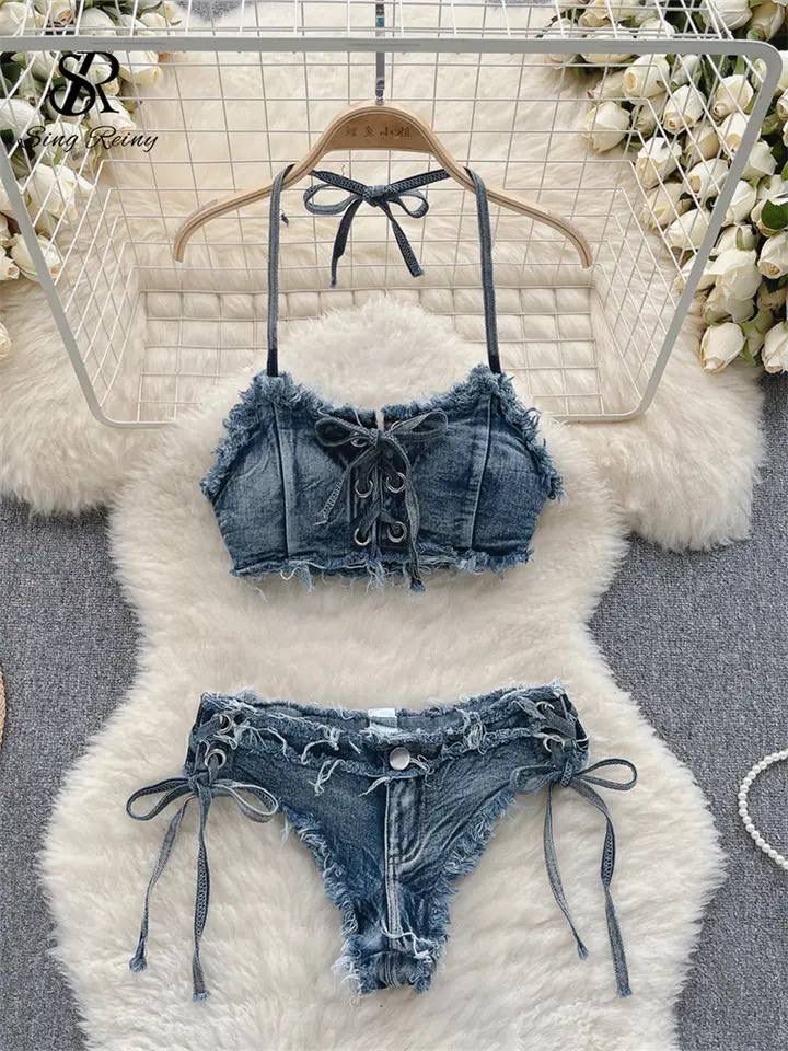 İthal kuşgözü detay Kot&Crop takım