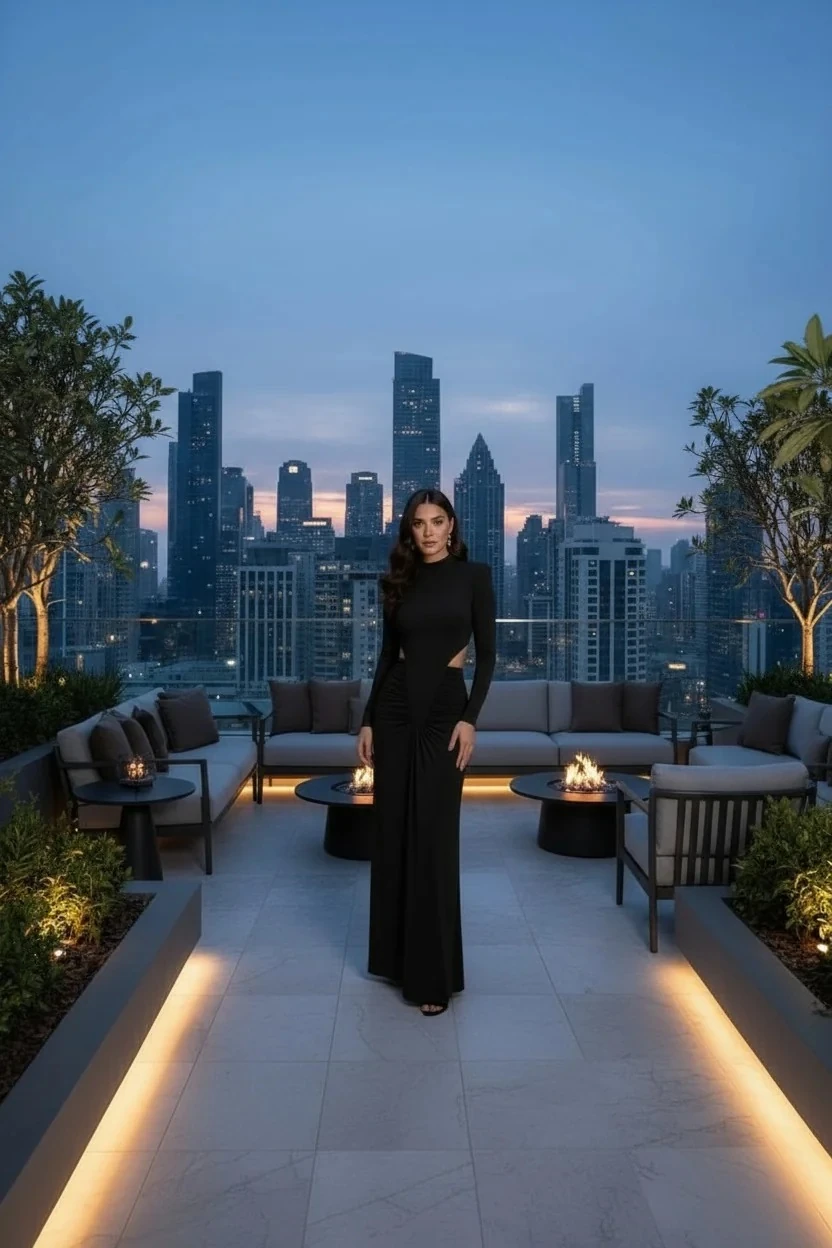 Mikro kumaş maxi boy elbise