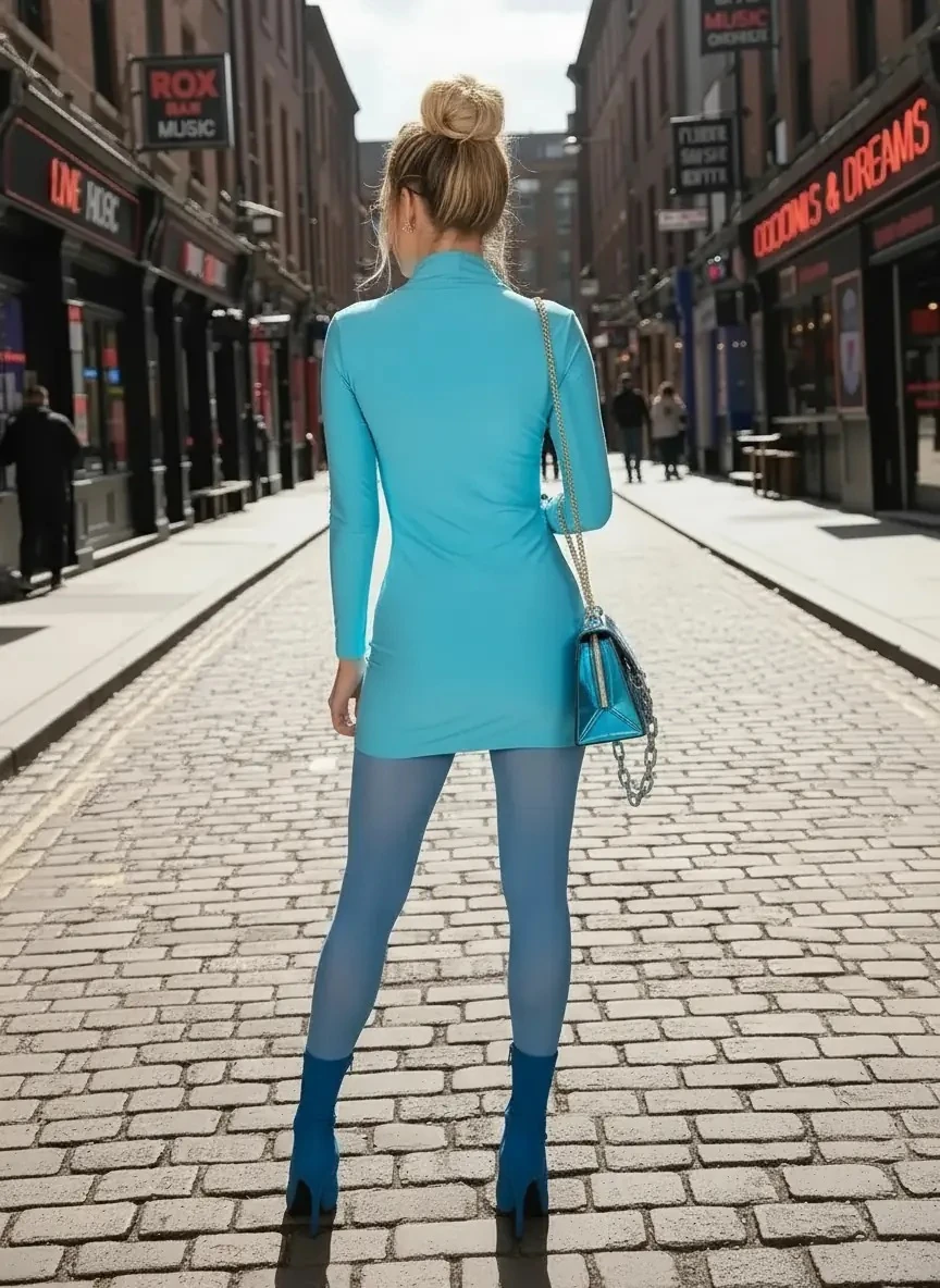 Degaje yaka mini elbise