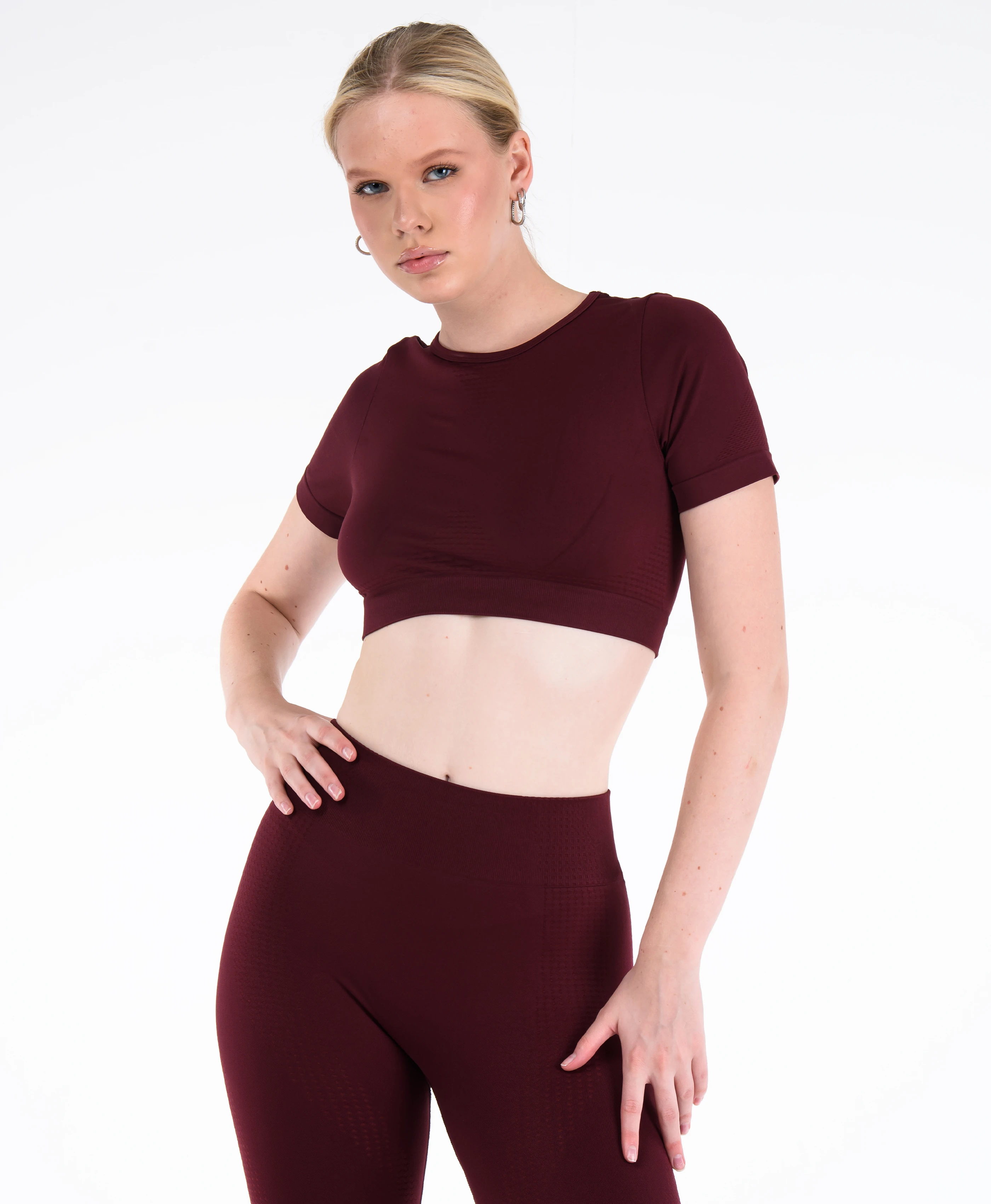 Core Seamless Crop - Bordo
