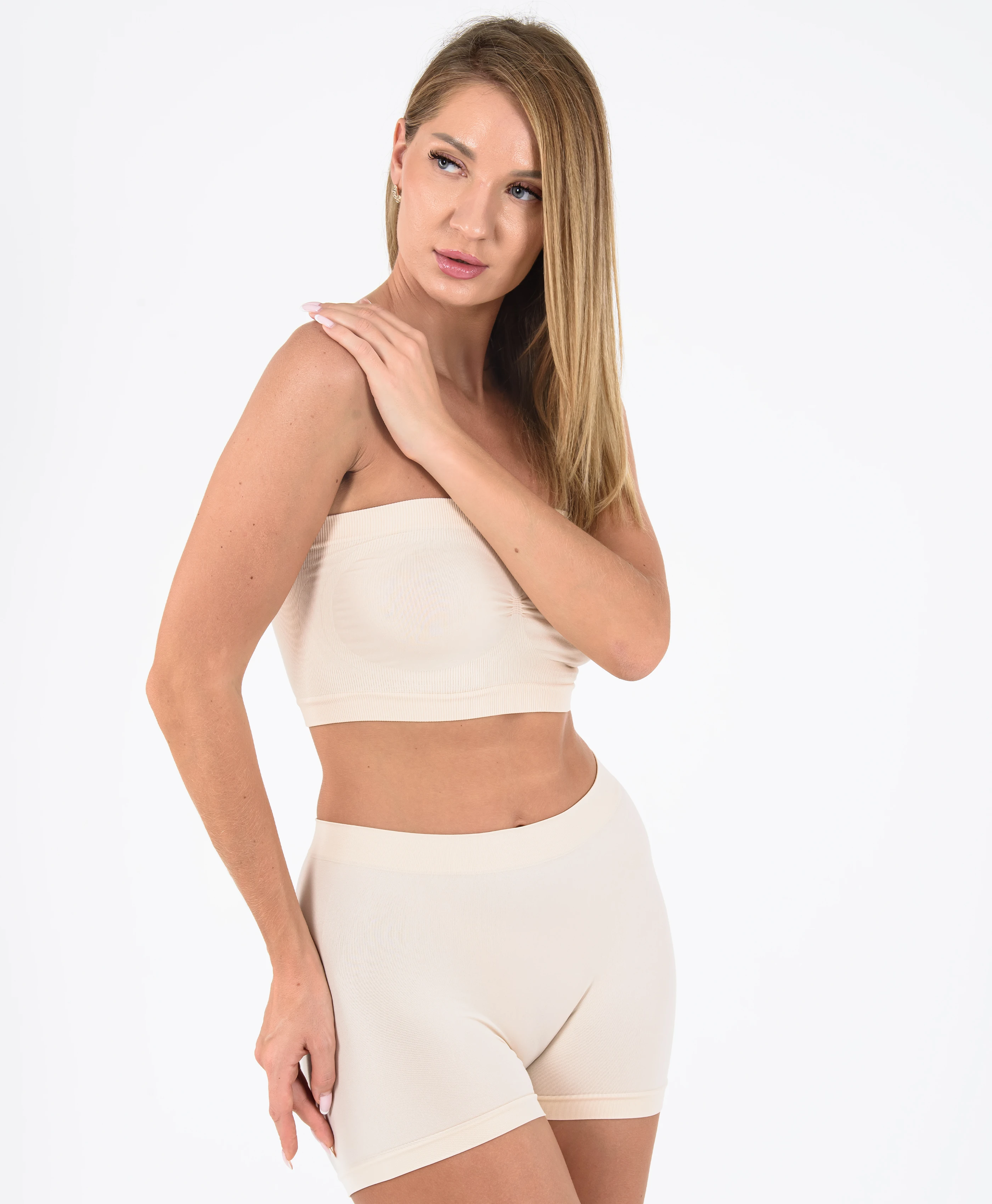 3'lü Seamless Kadın boxer - Bej