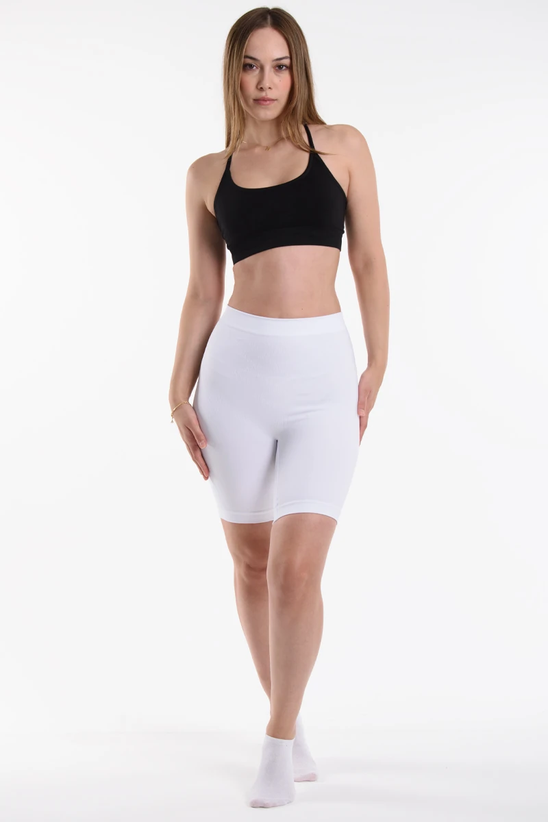 Seamless paçalı korsede - Beyaz