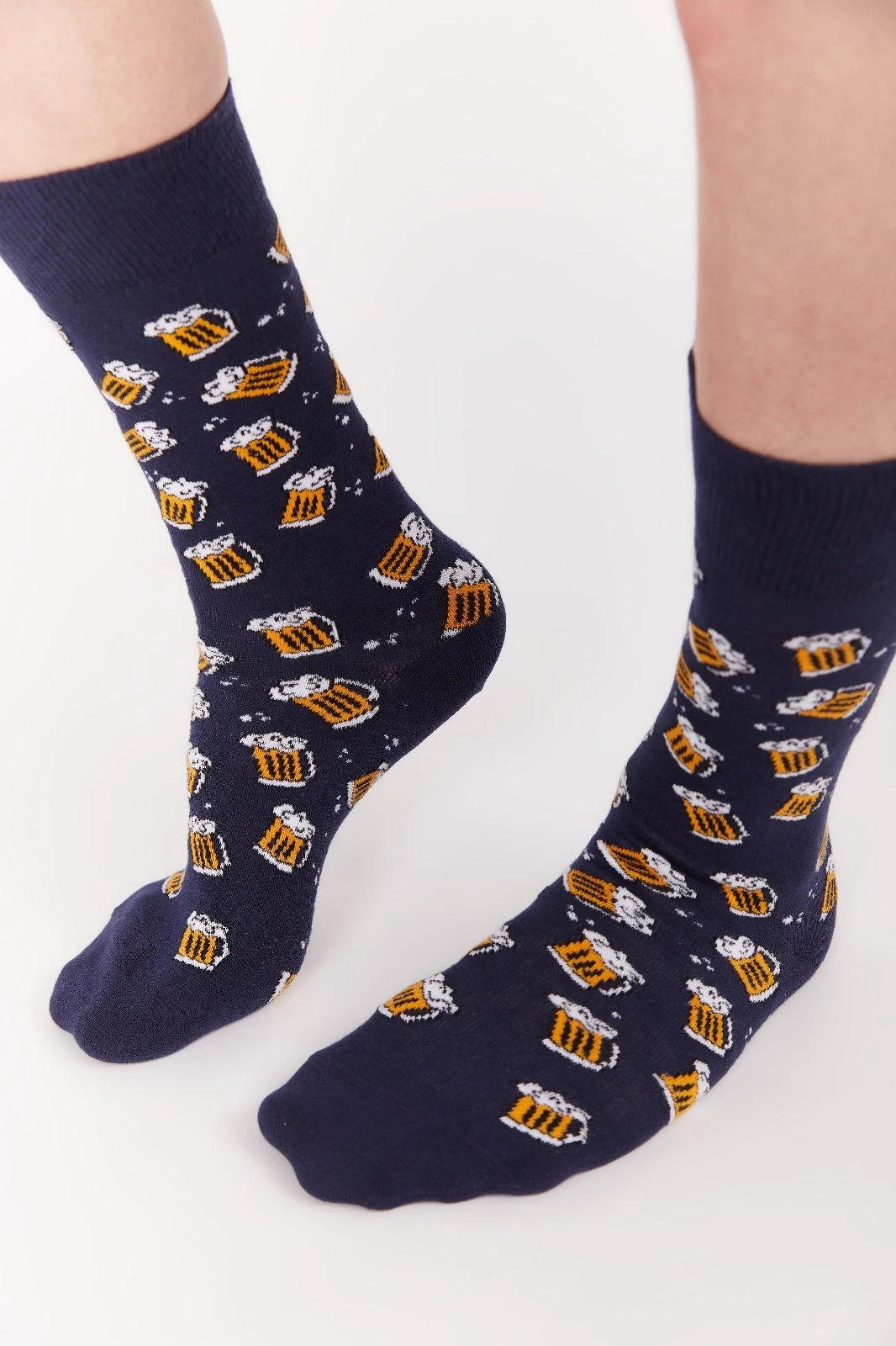 Baskılı Soket Çorap Lacivert