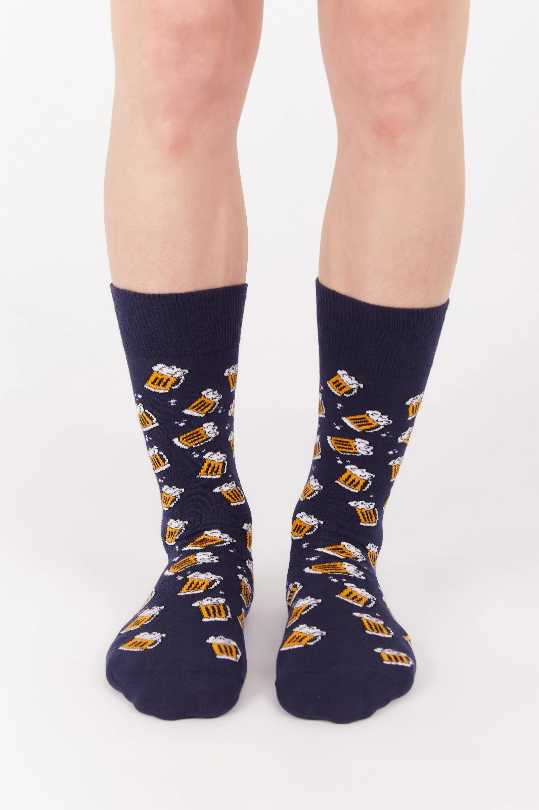 Baskılı Soket Çorap Lacivert