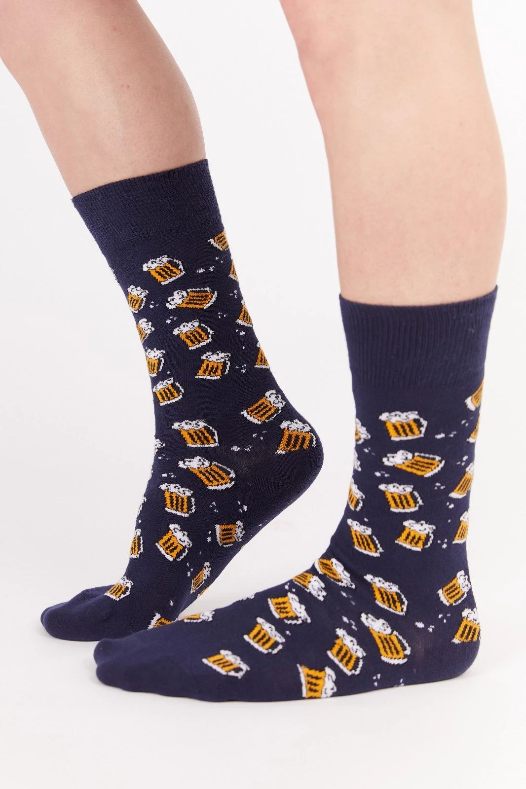 Baskılı Soket Çorap Lacivert