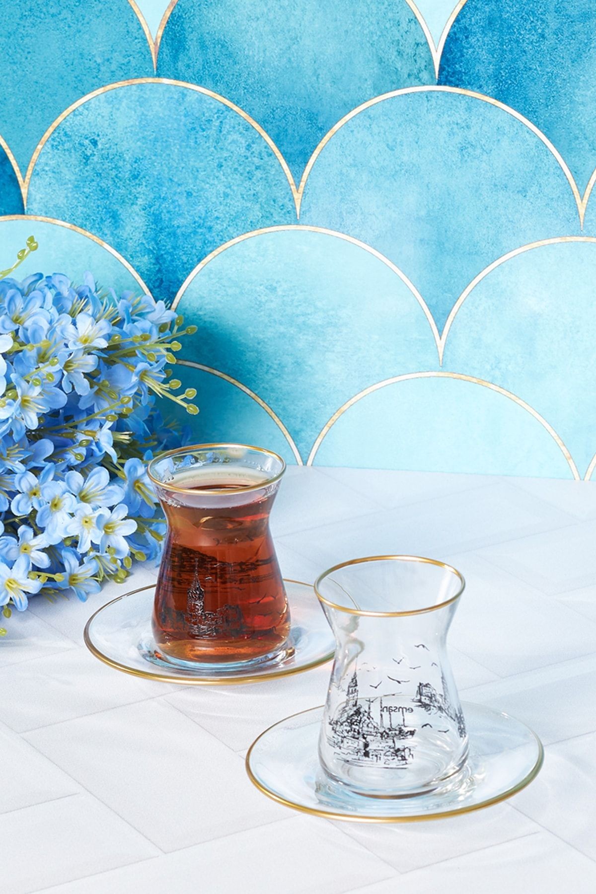 Istanbul Desen 12 Parça 6 Kişilik Çay Seti
