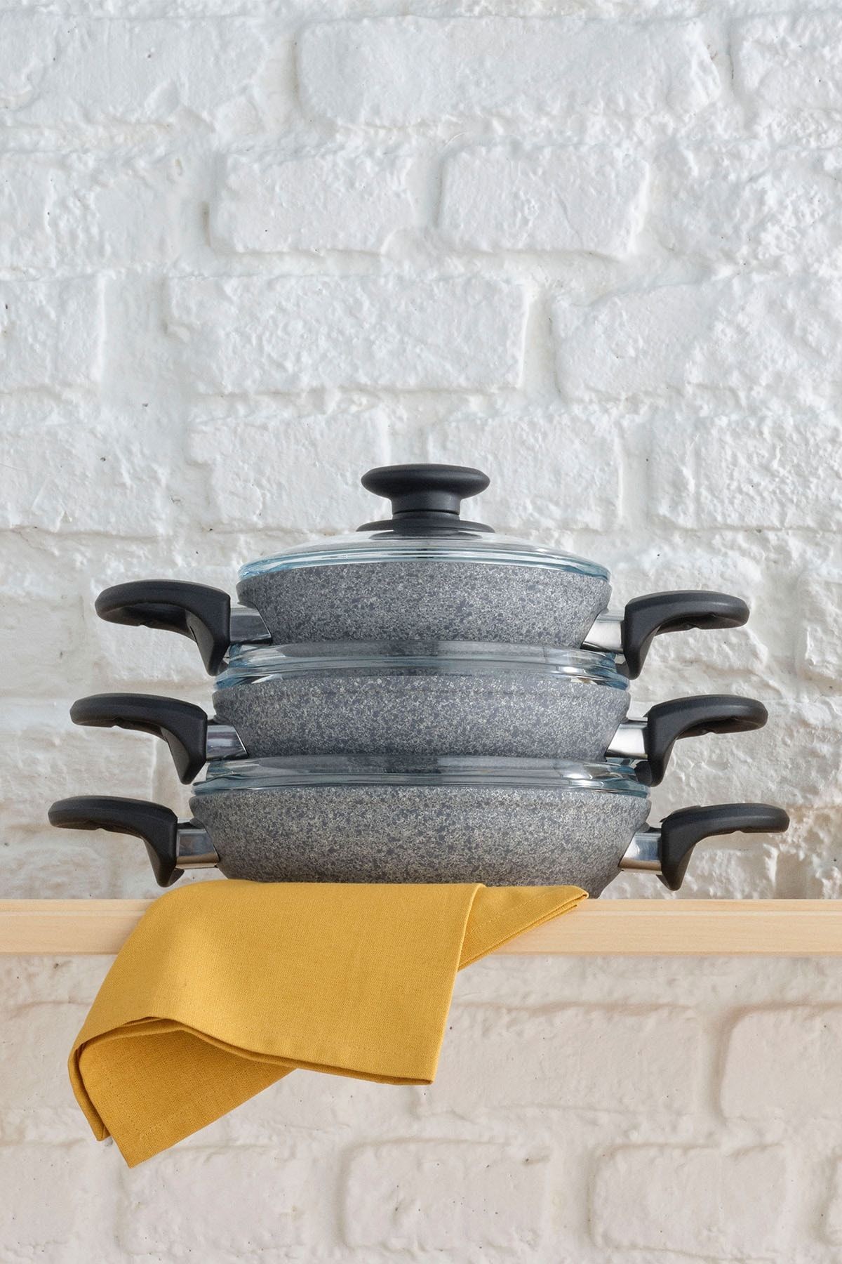 TitanGranit Gri 6 Parça Sahan Set