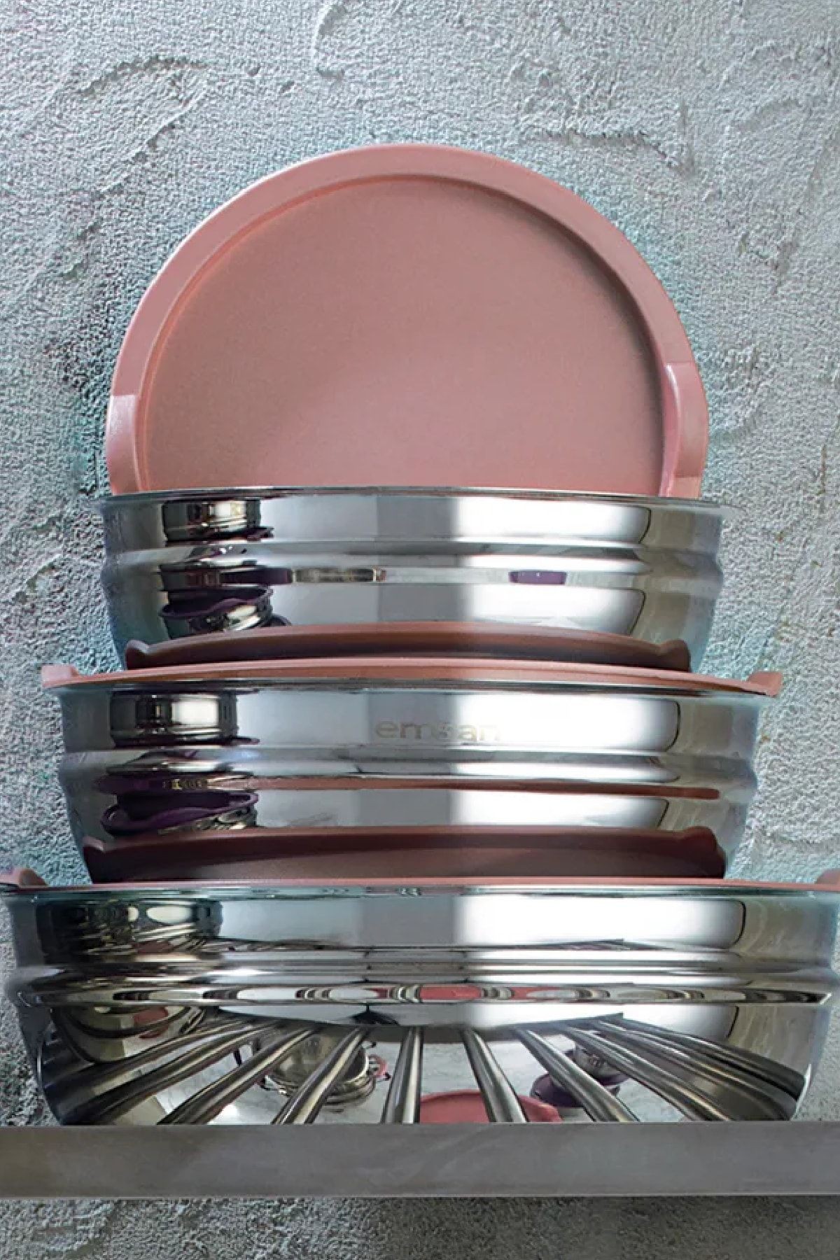 Demre 6 Parça Kombi Saklama Kabı Set Golden Pink