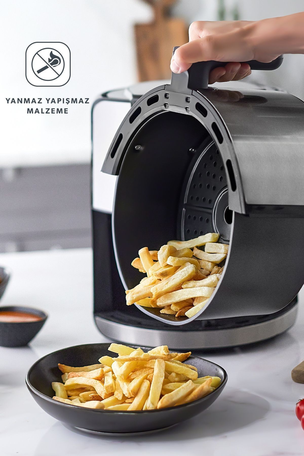 Airfryday 2502H 8 Farklı Program, 5 Litre Dokunmatik Ekranlı Fritöz Inox