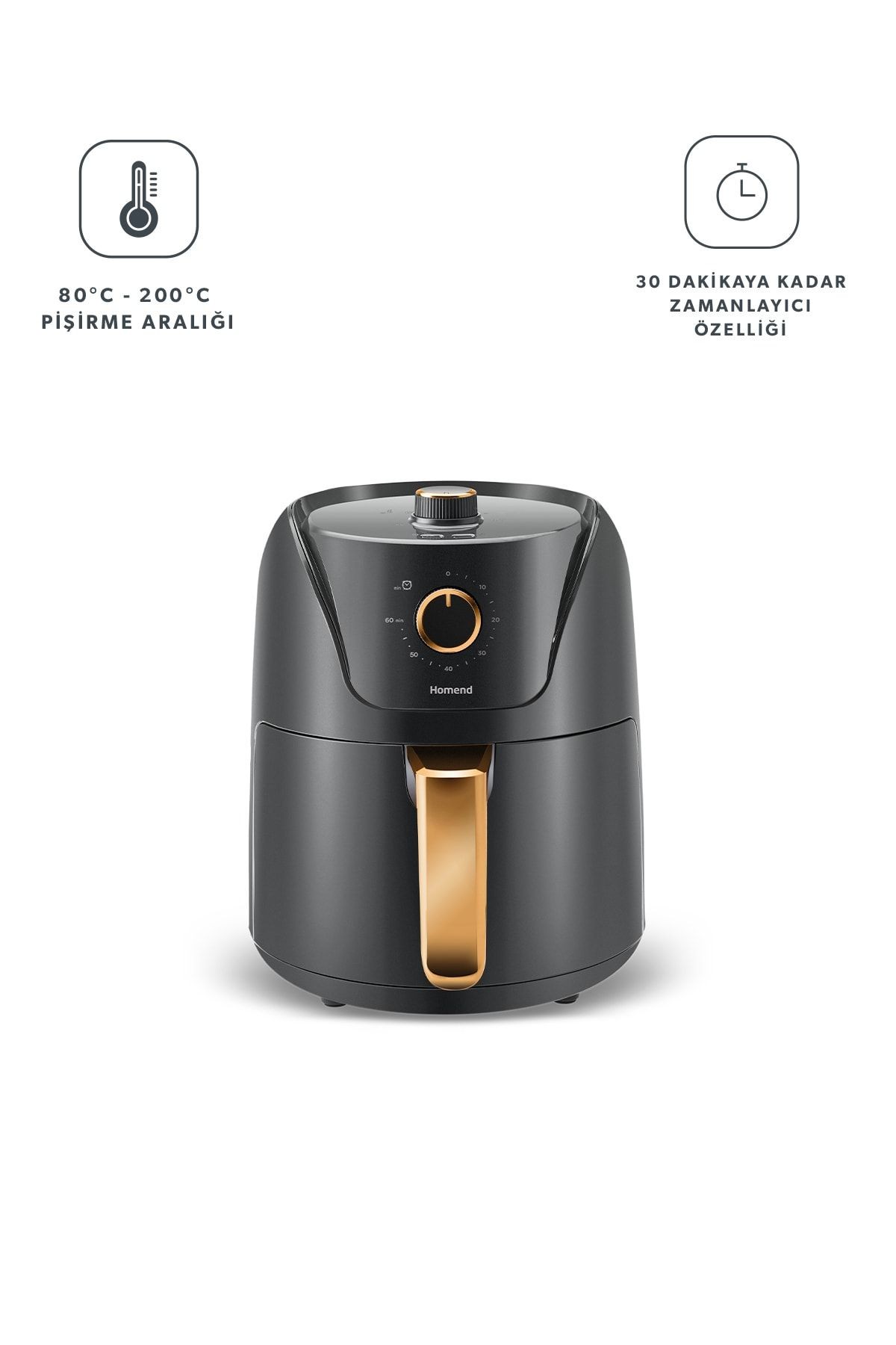 Airfryday 2504h 8 Farklı Programlı, Yağsız fritöz 4,3 Litre Airfryer