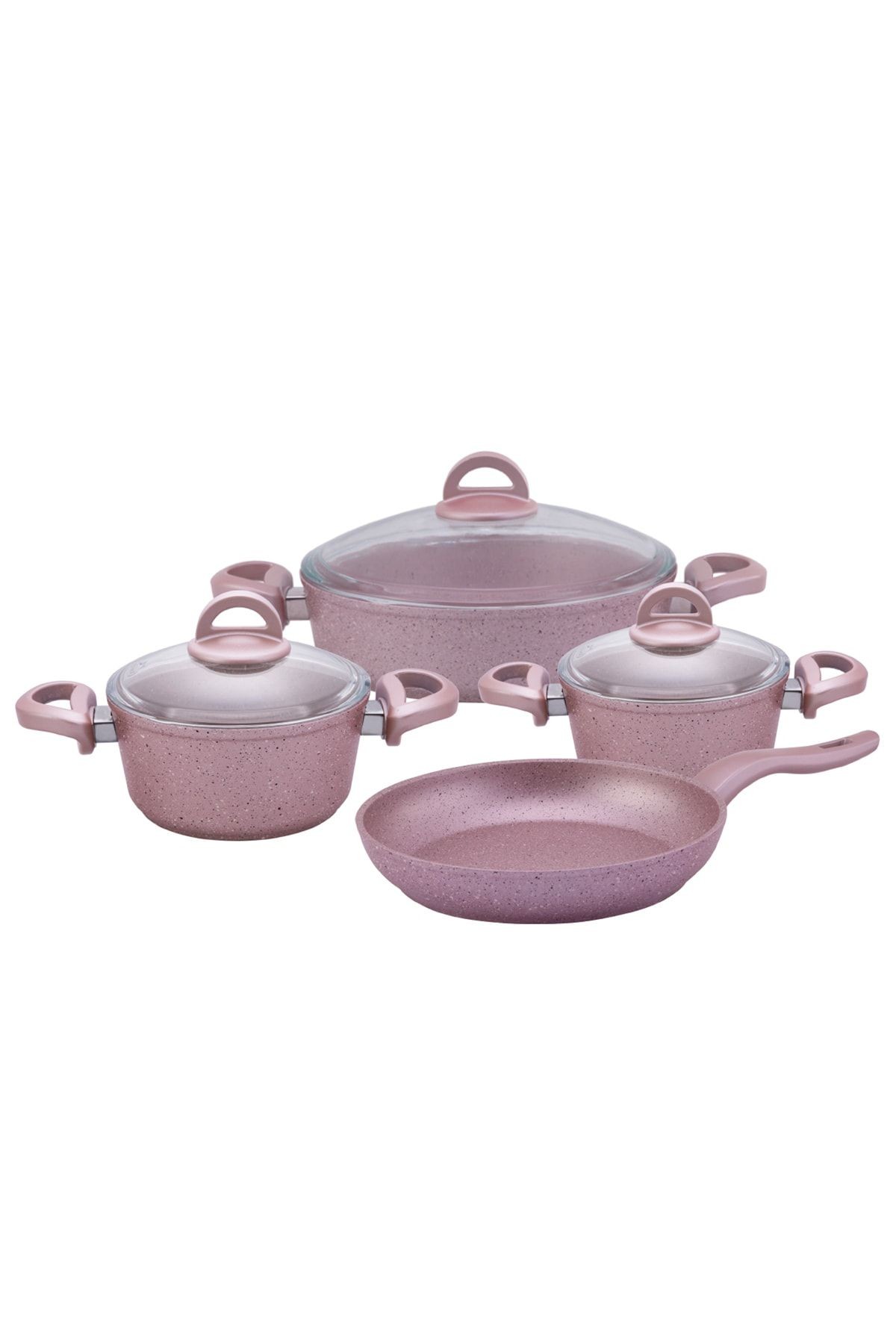 Premium Granit 7 Parça Golden Pink Tencere Seti