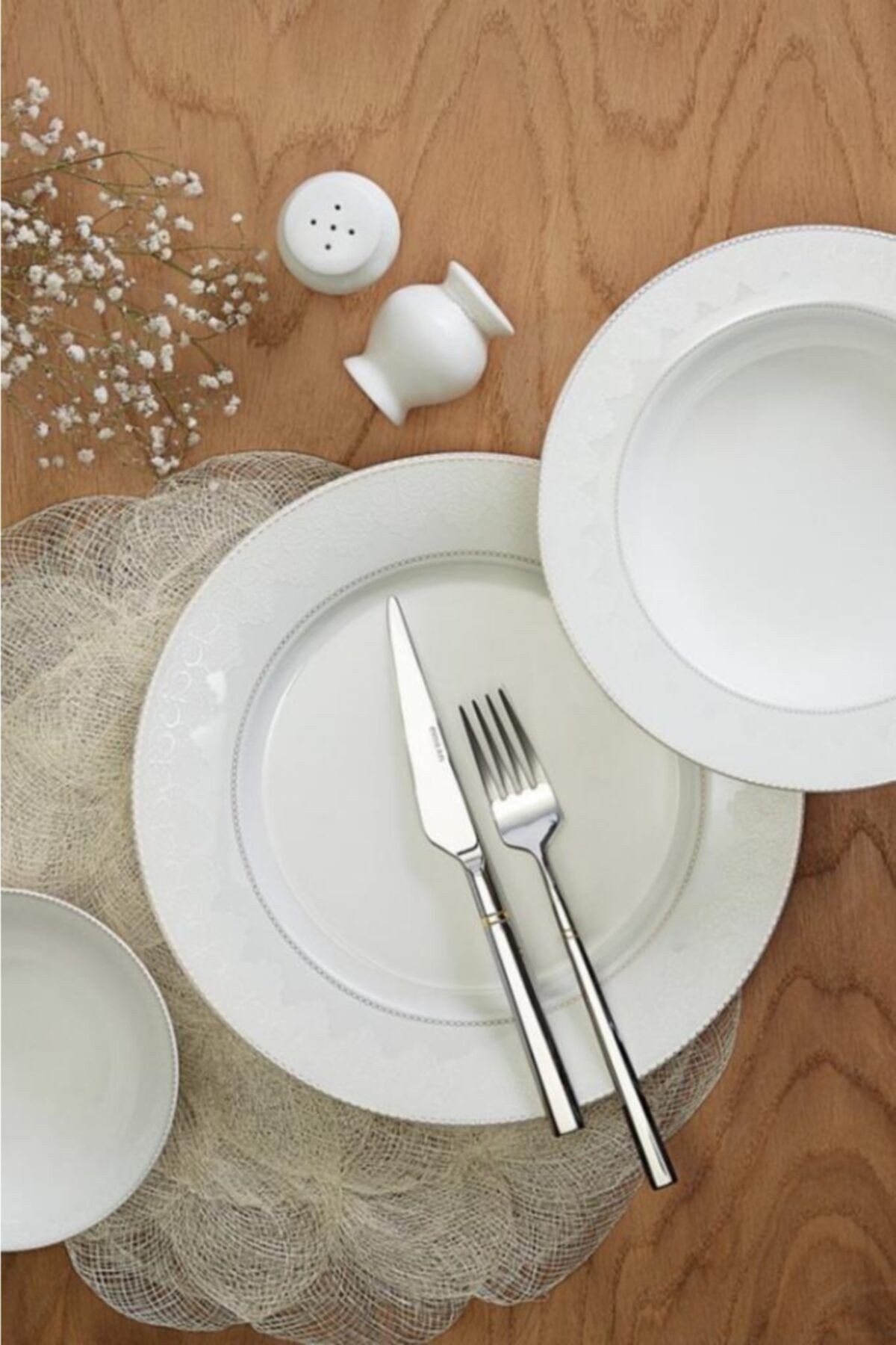 New Bone İpek 60 Parça 12 Kişilik Yemek Takımı