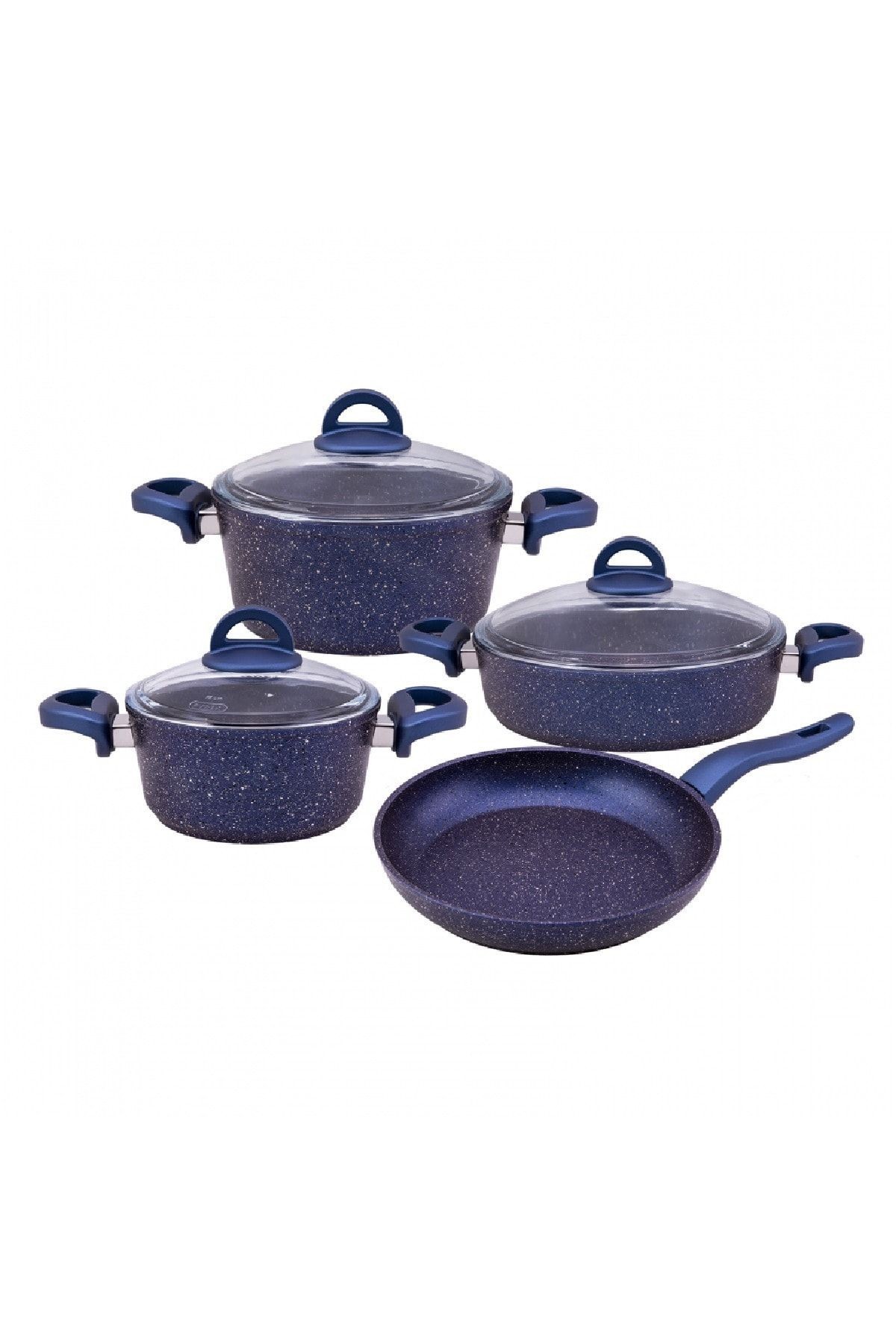Premium Granit 7 Parça Tencere Seti Blue Pearl