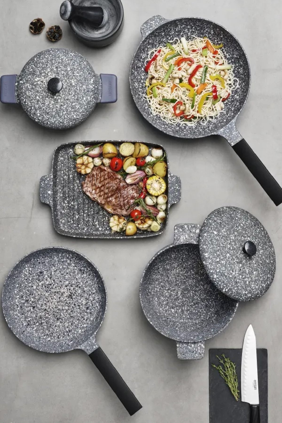 Perge Döküm Wok Tava 30 Cm