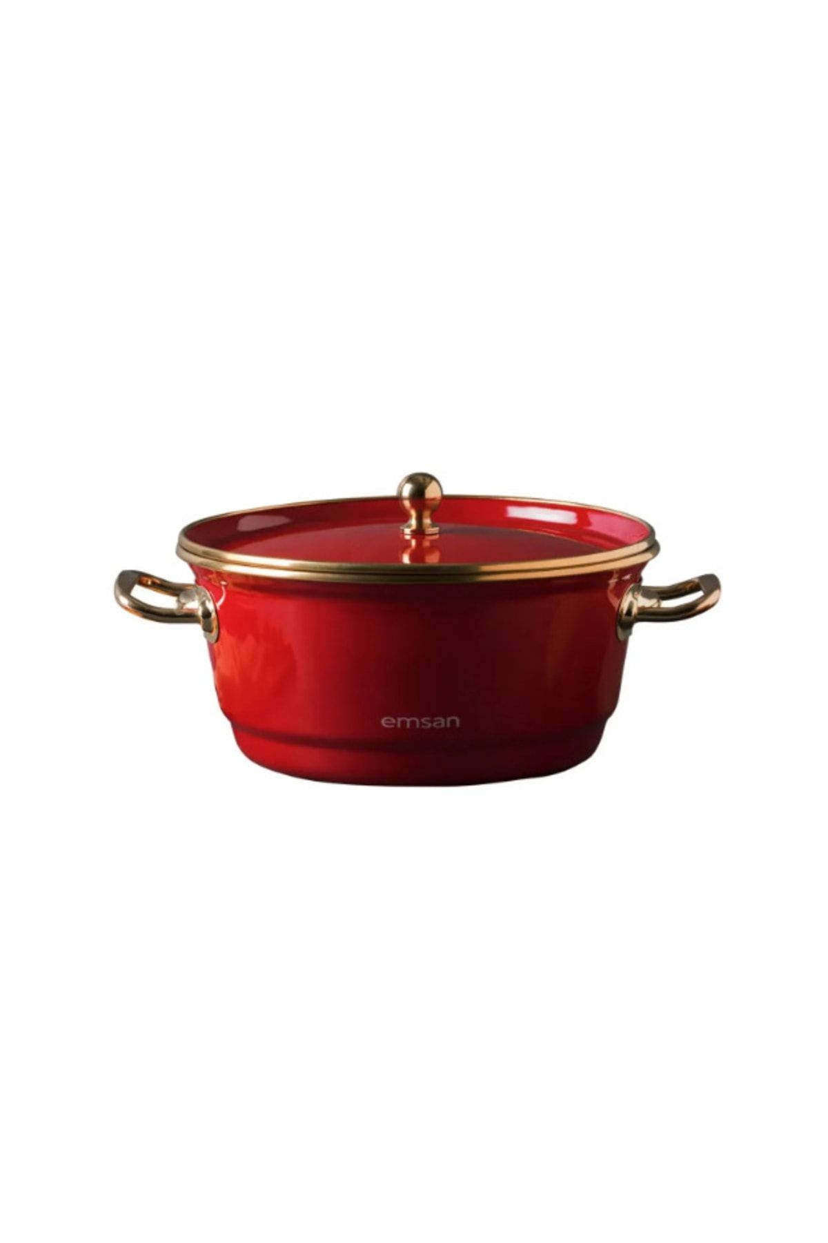 Troy Emaye Kızartma Tenceresi Kırmızı 24 Cm