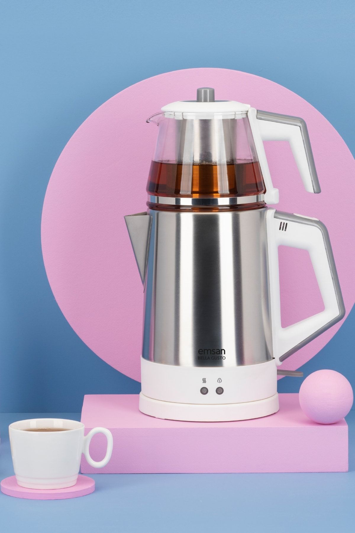 Bella Gusto Çay Makinesi Cam Beyaz