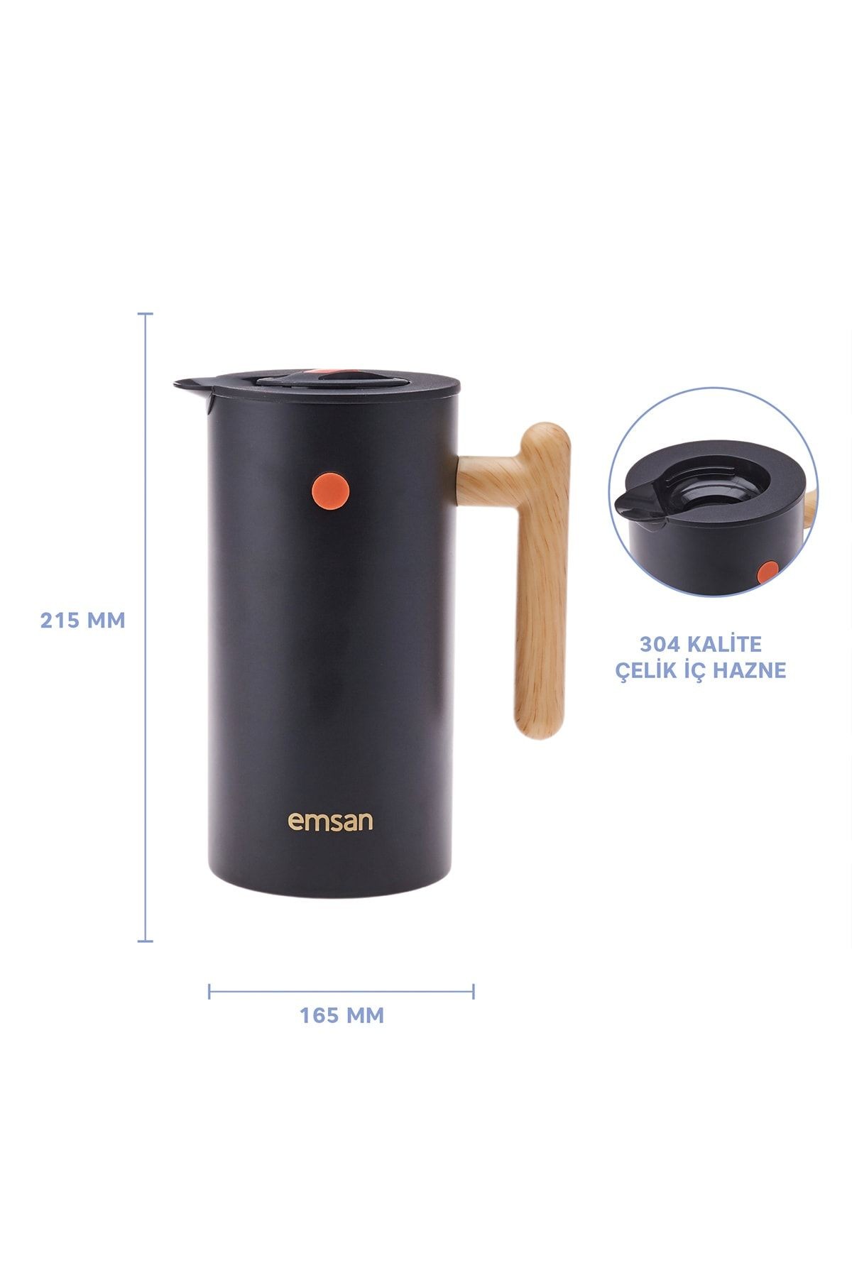 Radyant Siyah Termos 1100 Ml