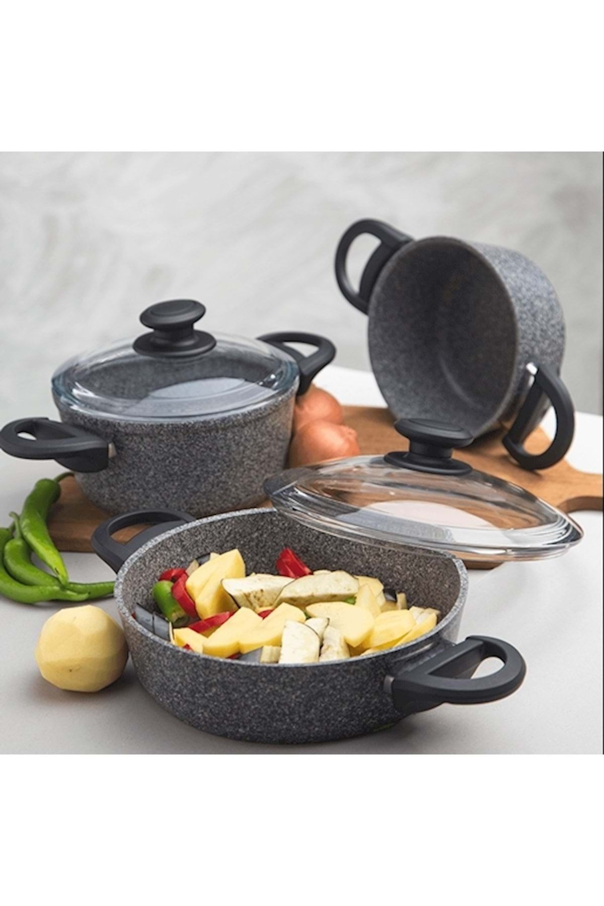 Titangranit 6 Prç Midi Tencere Set