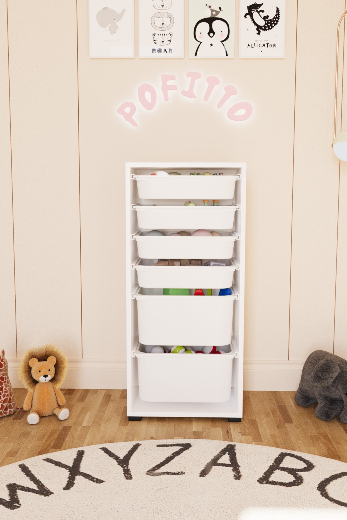 2 BÜYÜK 4 KÜÇÜK SEPET BEYAZ