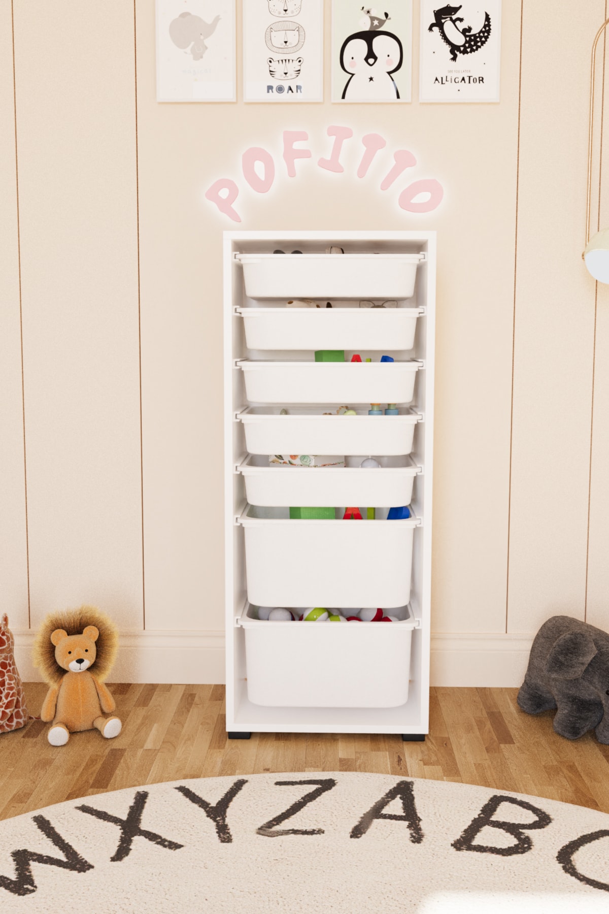 2 BÜYÜK 5 KÜÇÜK SEPET BEYAZ