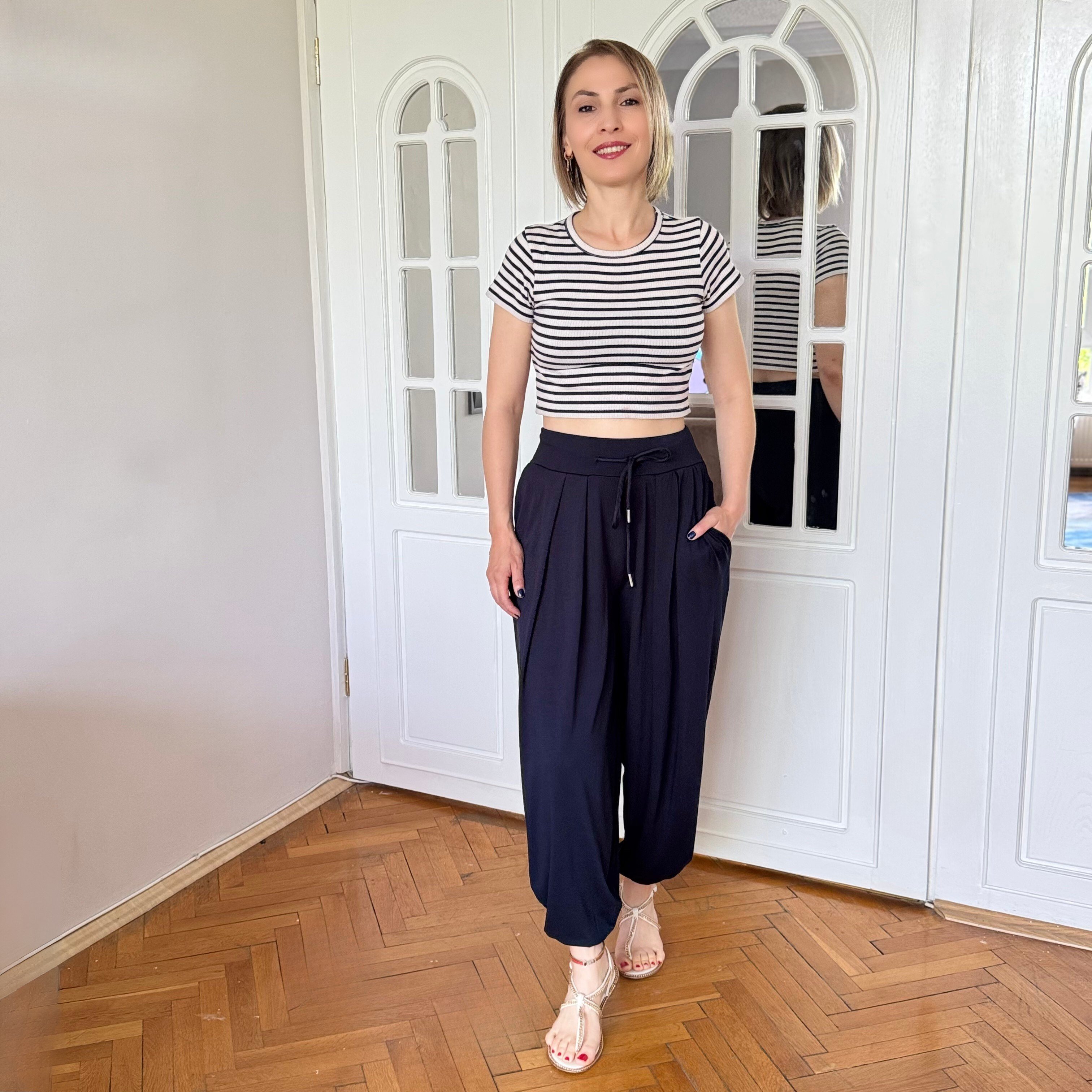 Modal Kumaş Şalvar Kesim Pantolon 