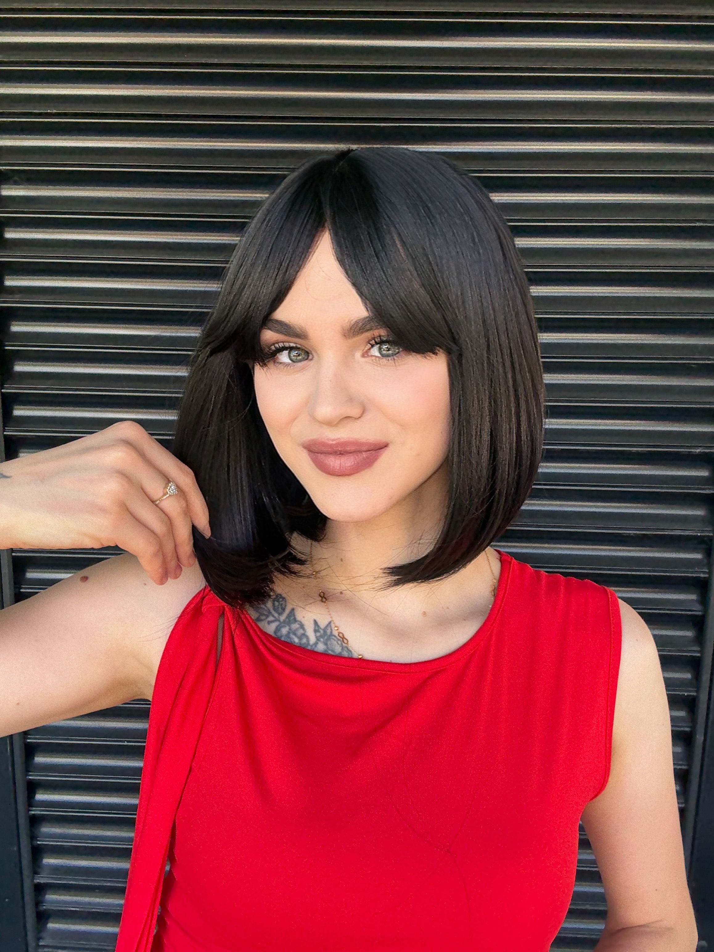 Siyah Kısa Bob Peruk Model