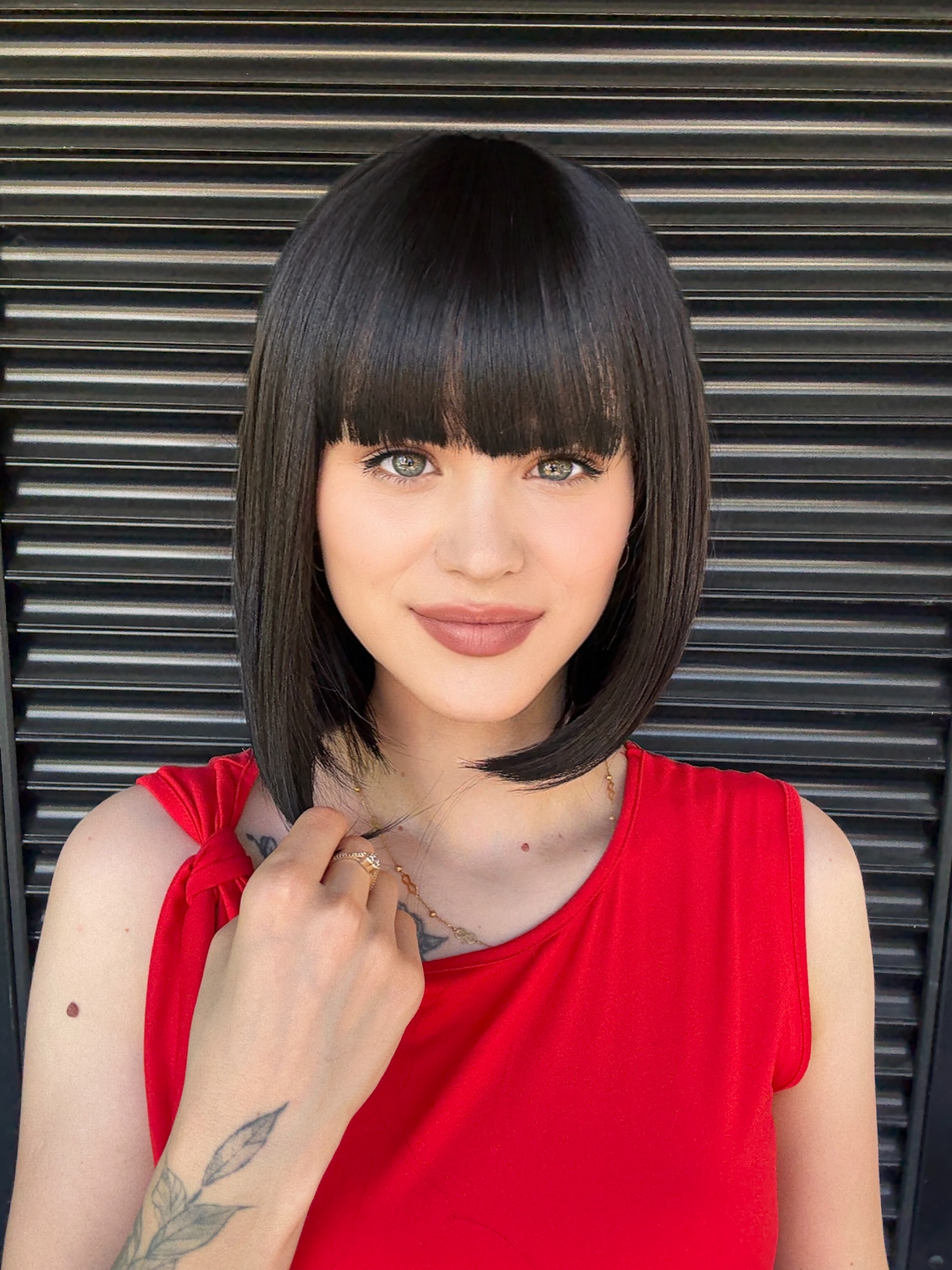 Siyah Kısa Bob Peruk Model