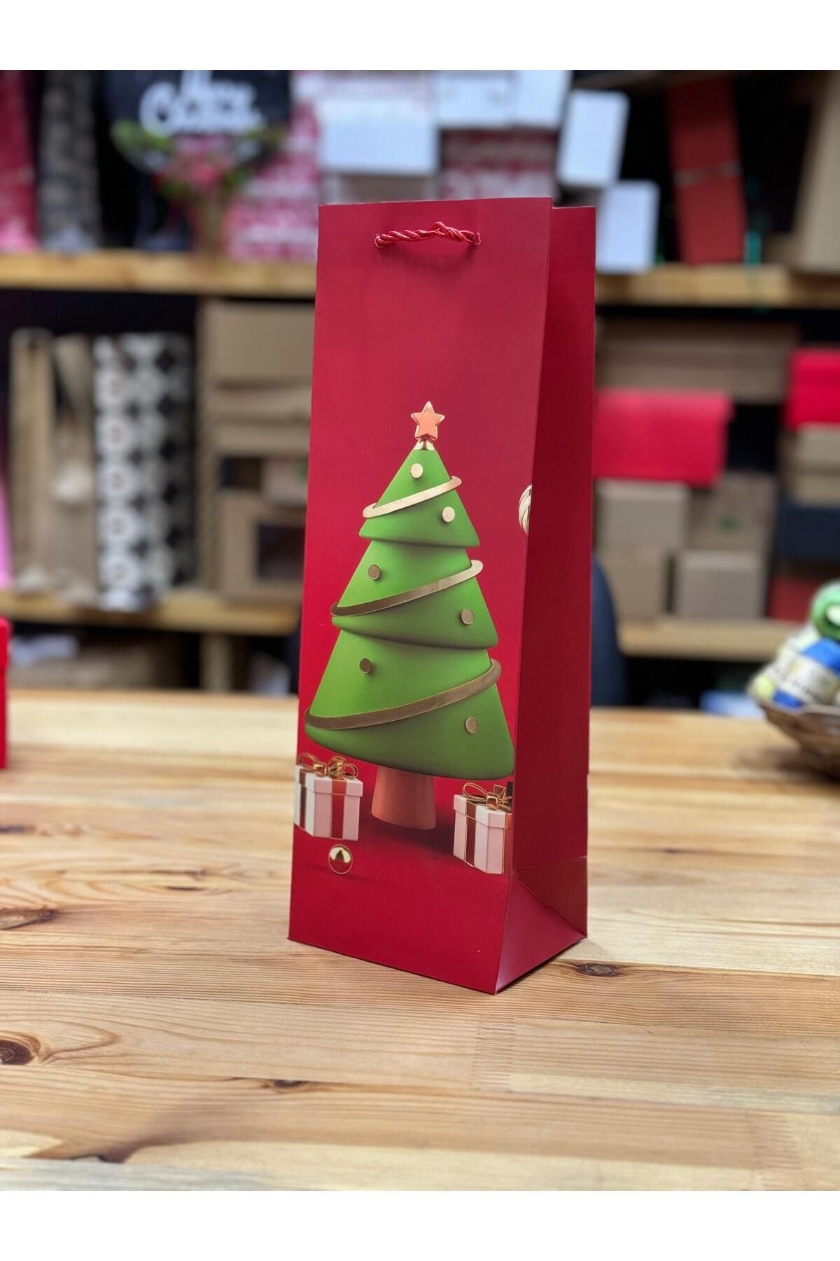 Şişe boy çanta 2 adet Noel yılbaşı çanta