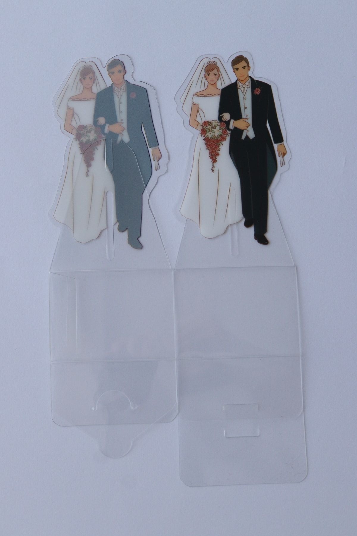 Nikah Düğün Gelin Damat Hediyelikleri, Nikah Şekeri Asetat Kutu, 5x5 Cm, 10 Adet