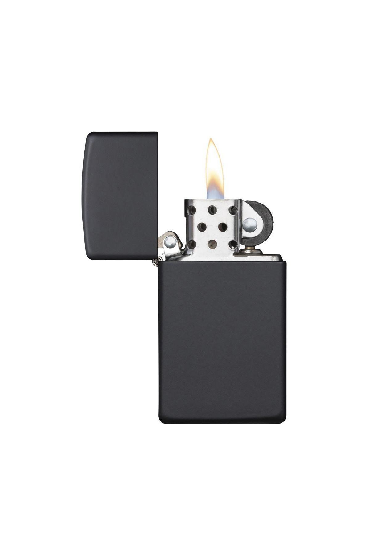 Zippo Çakmak Slim ince Black Matte Siyah Çakmak 1618