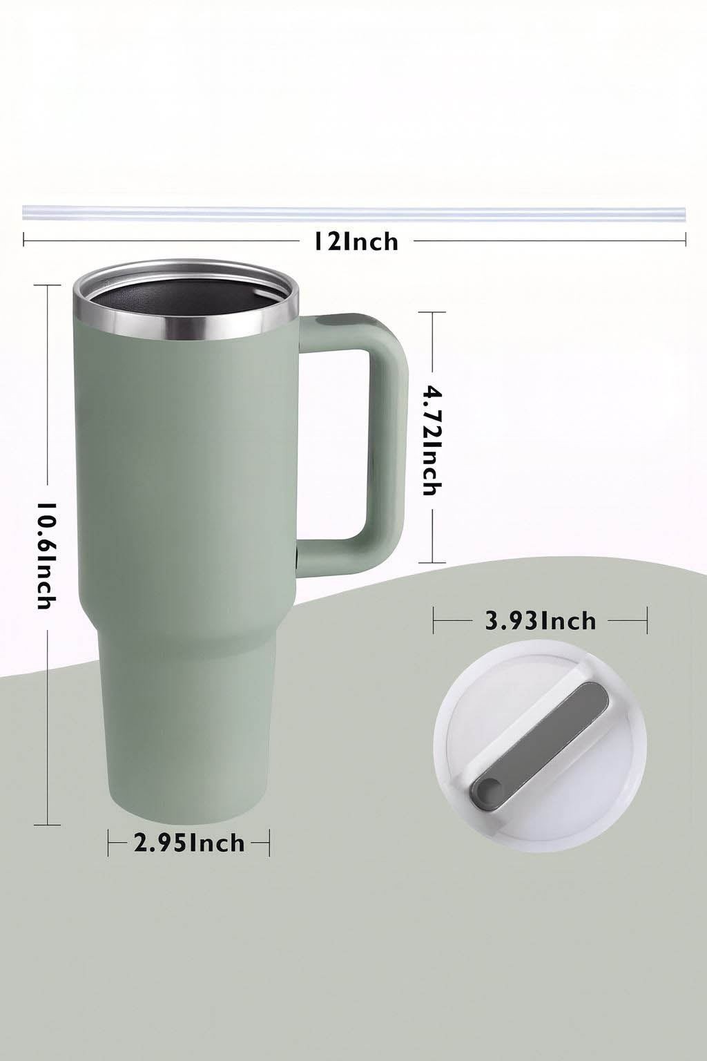 304 L Çelik 1,2 L Yeşil Pipetli El Termos Mug cin856ys