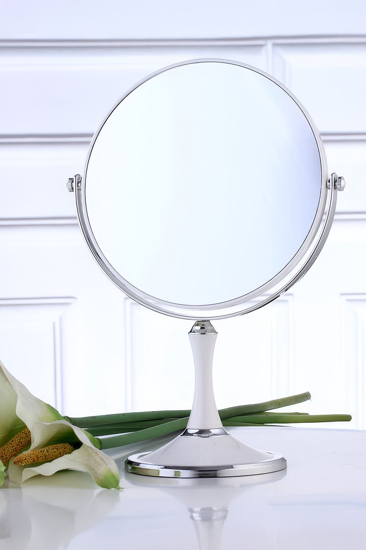 Masa üstü Beyaz Çift Taraflı Büyüteç ABS Polimer Malzeme Masa Aynası cin720by