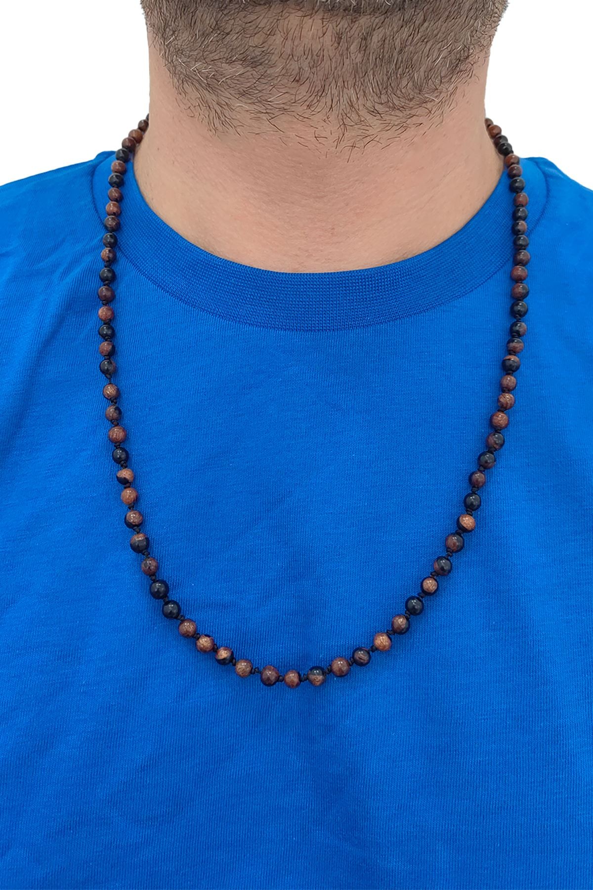 Chavin 6 mm. 70 cm. Uzun Ahşap Erkek Kolye ev85