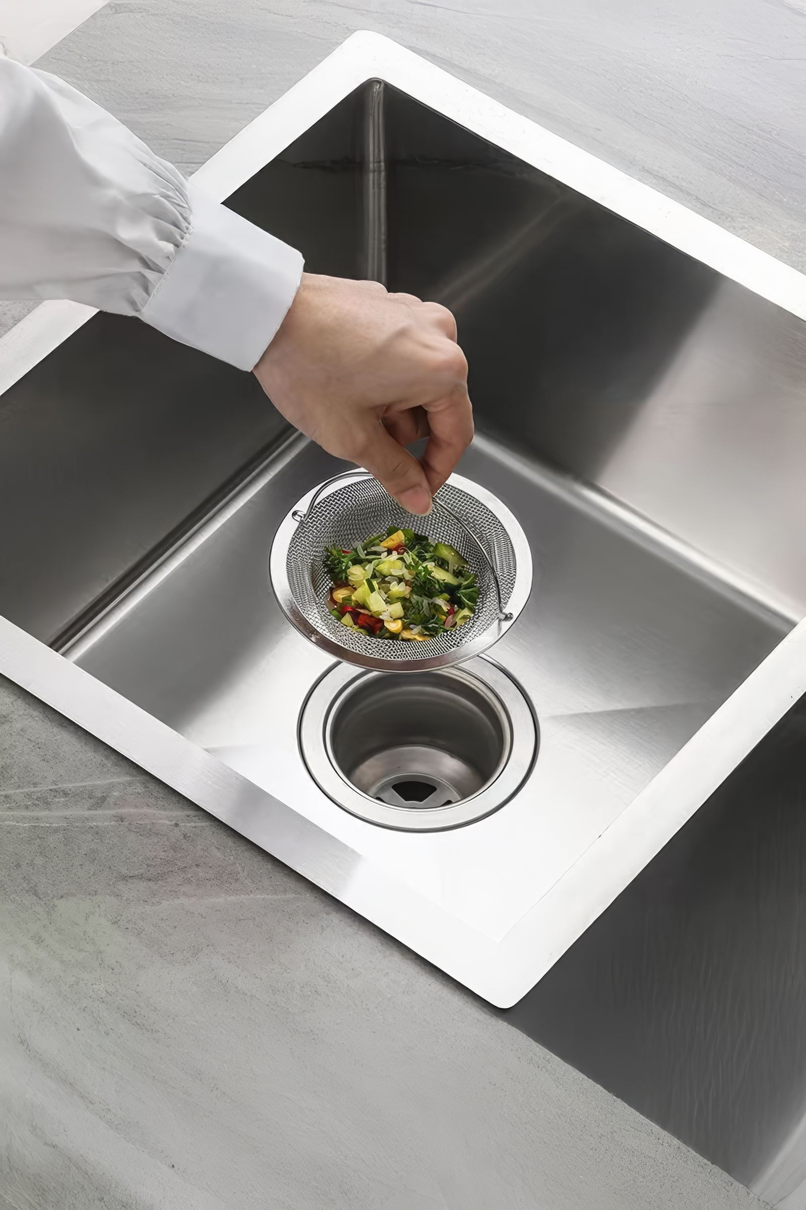 Çelik Mutfak Lavabo Atık Yemek Süzgeci 11 cm çap Gider Tıpası mt203