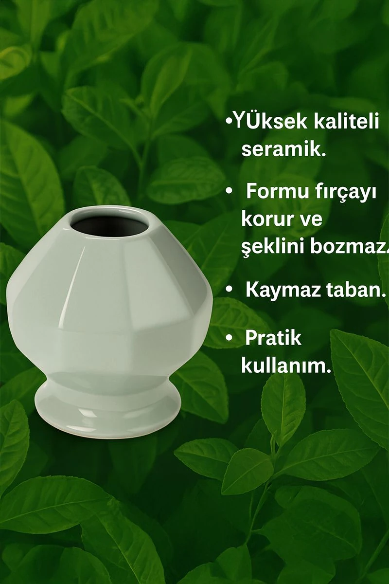 Seramik Matcha Çayı Fırça Bamboo Whisk Tutucu Köpürtücü Tutacağı mt246